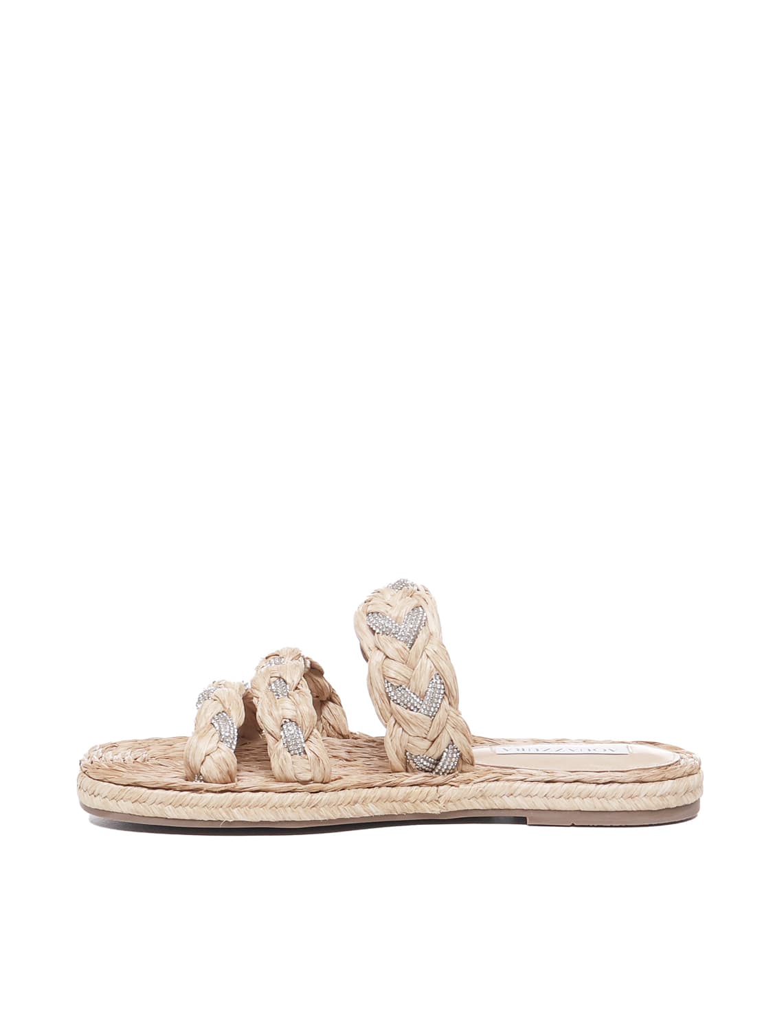 Shop Aquazzura Espadrilles Coastal With Crystals In Beige