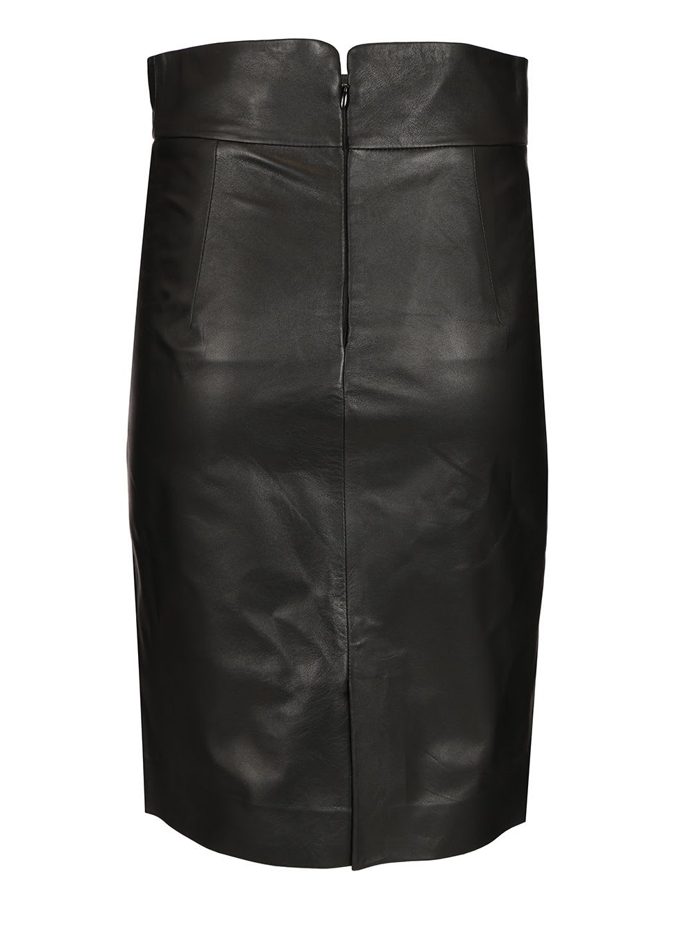 Tagliatore Suede Midi Skirt Skirts Black In Black