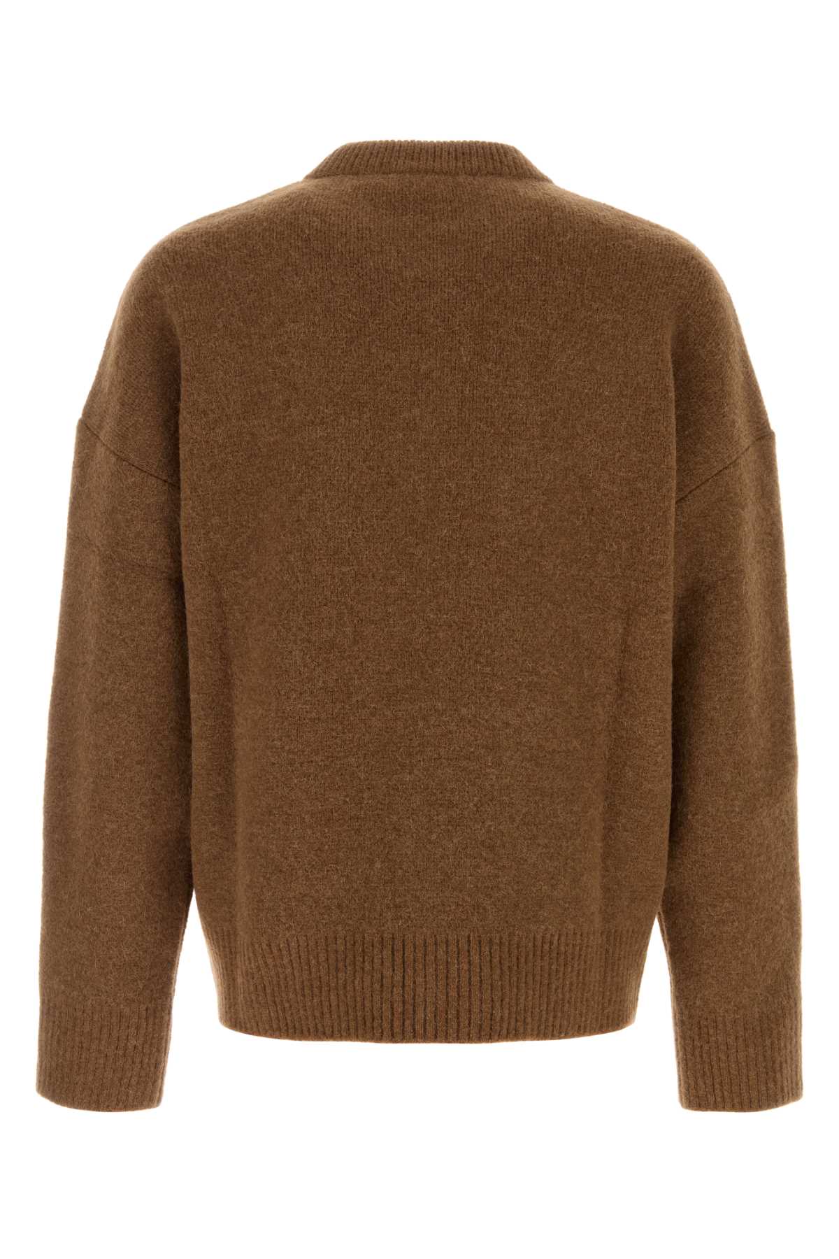Ami Alexandre Mattiussi Brown Alpaca Ami De Coeur Crewneck Sweater Brown In Brown