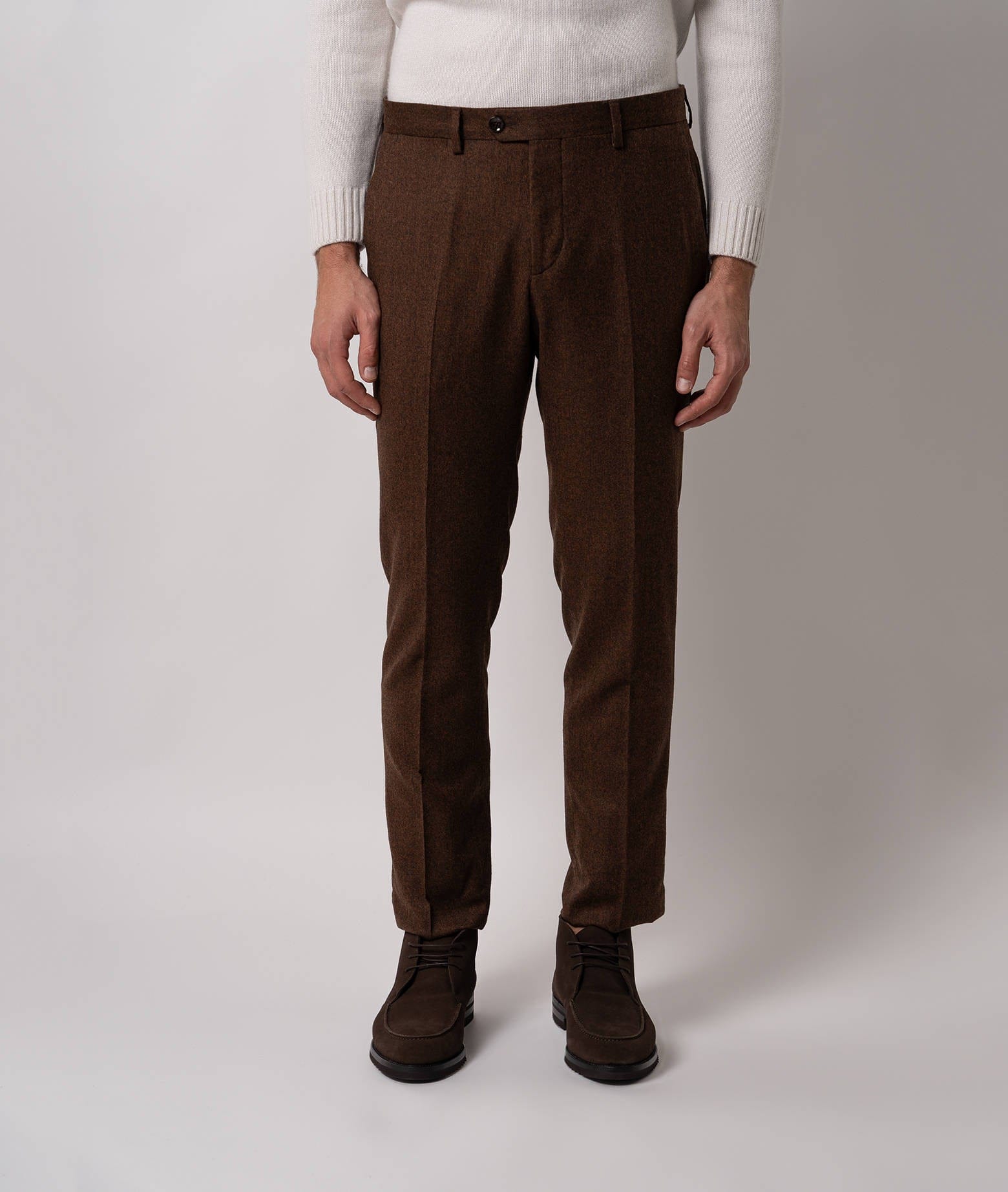 Larusmiani Velvet Trousers Howard Pants In Brown