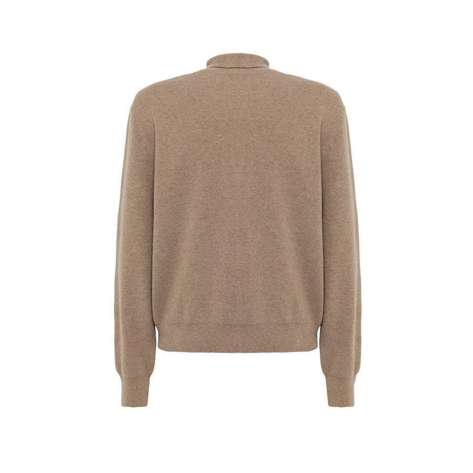 Shop Lemaire High Neck Knitted Jumper In Beige