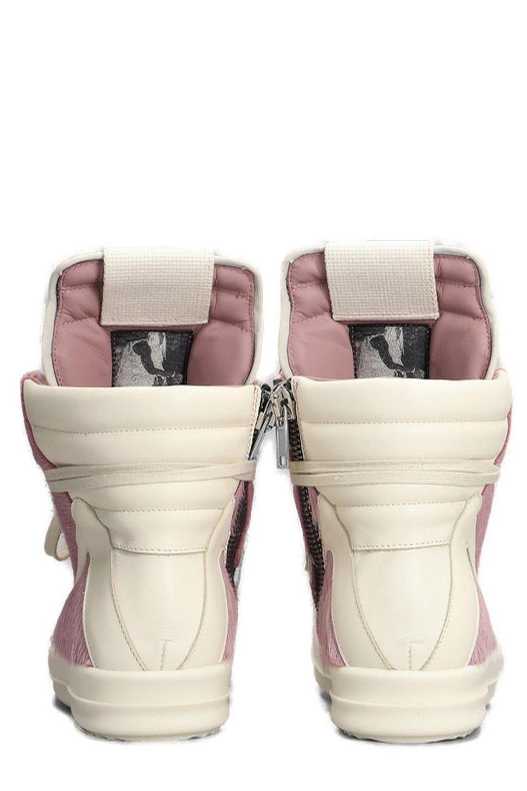 Shop Rick Owens Geobasket High-top Sneakers In Dusty Pink Milk