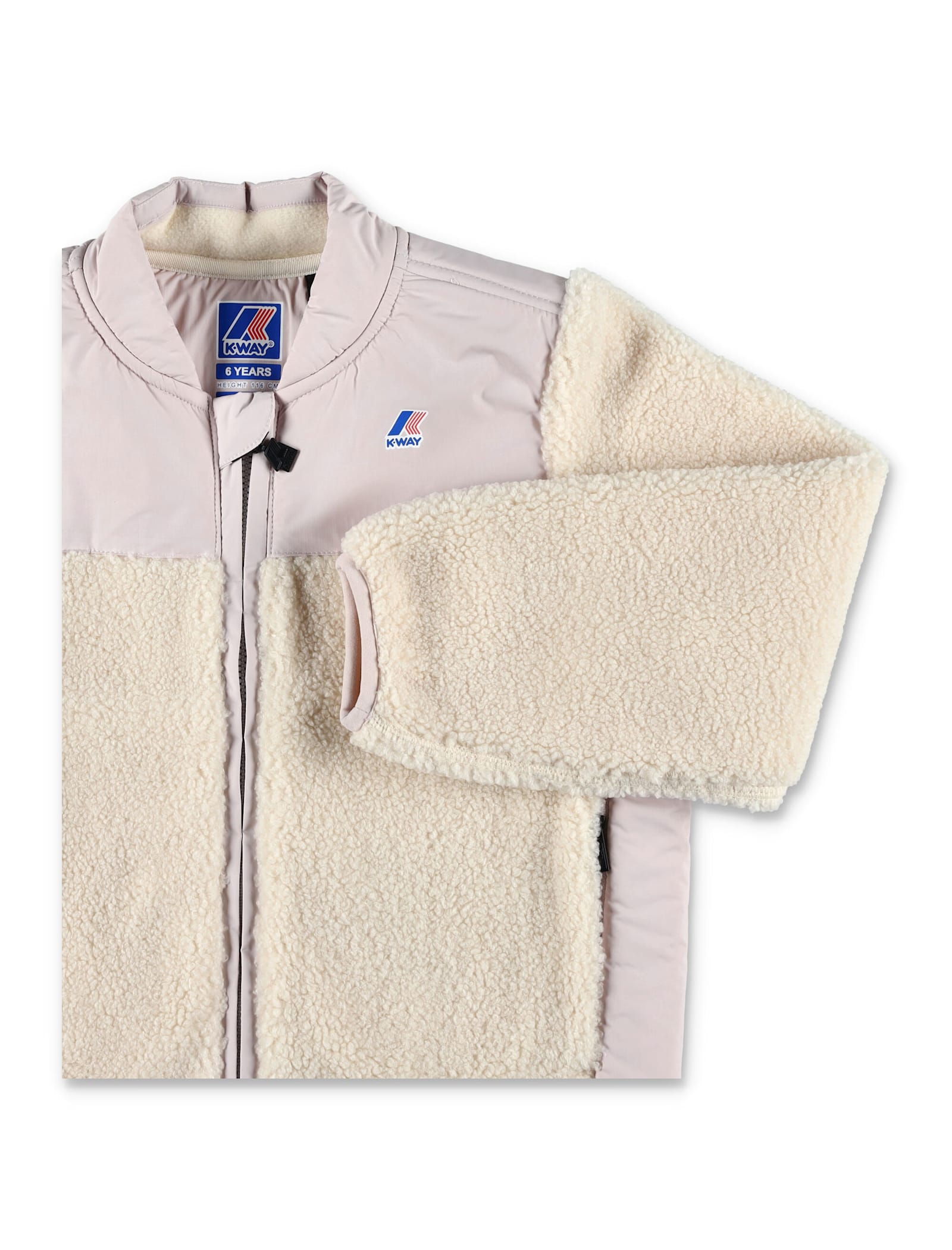 K-way Kids Short Sherpa Effect Jacket In White