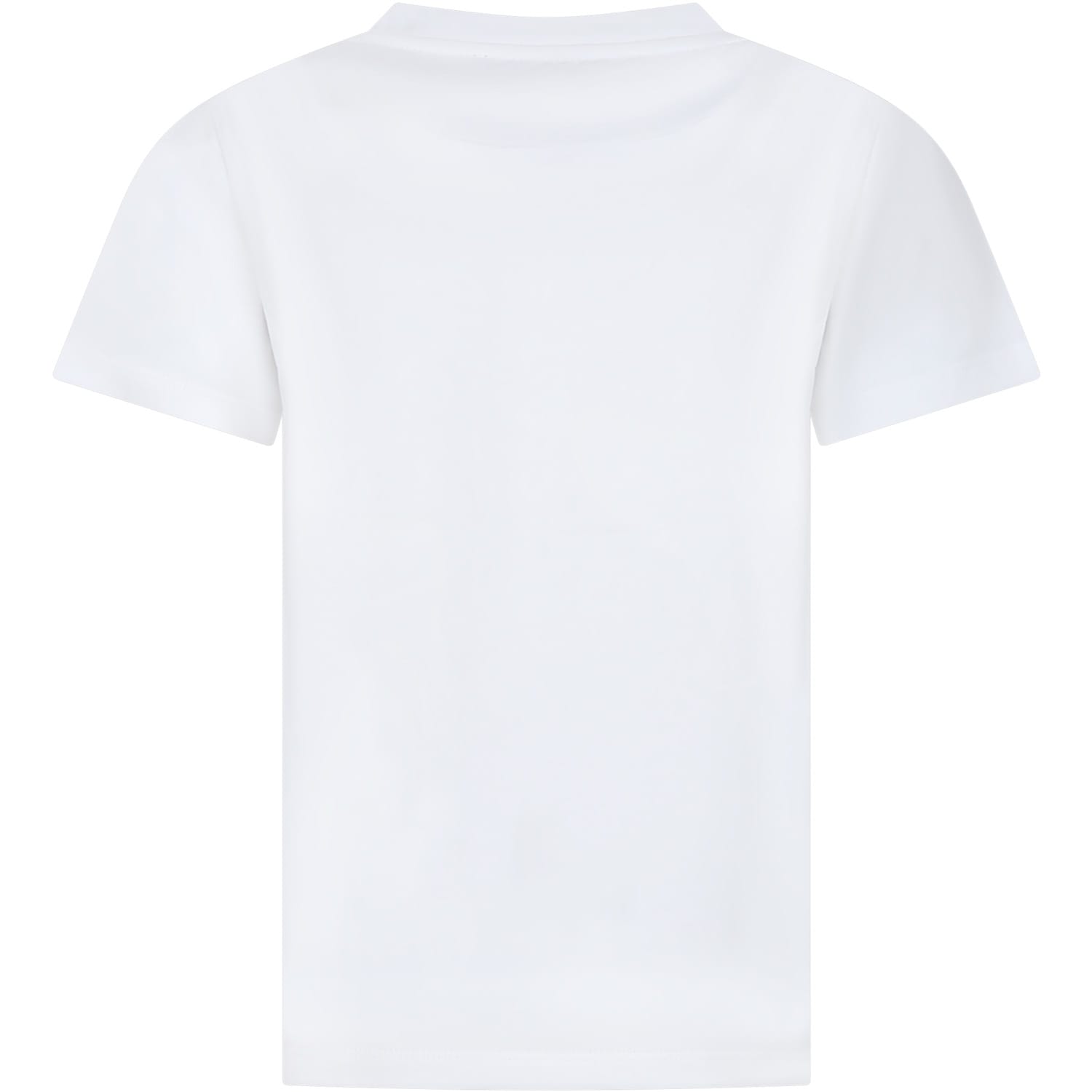 Shop Balmain White T-shirt For Girl With Logo And Rhinestones