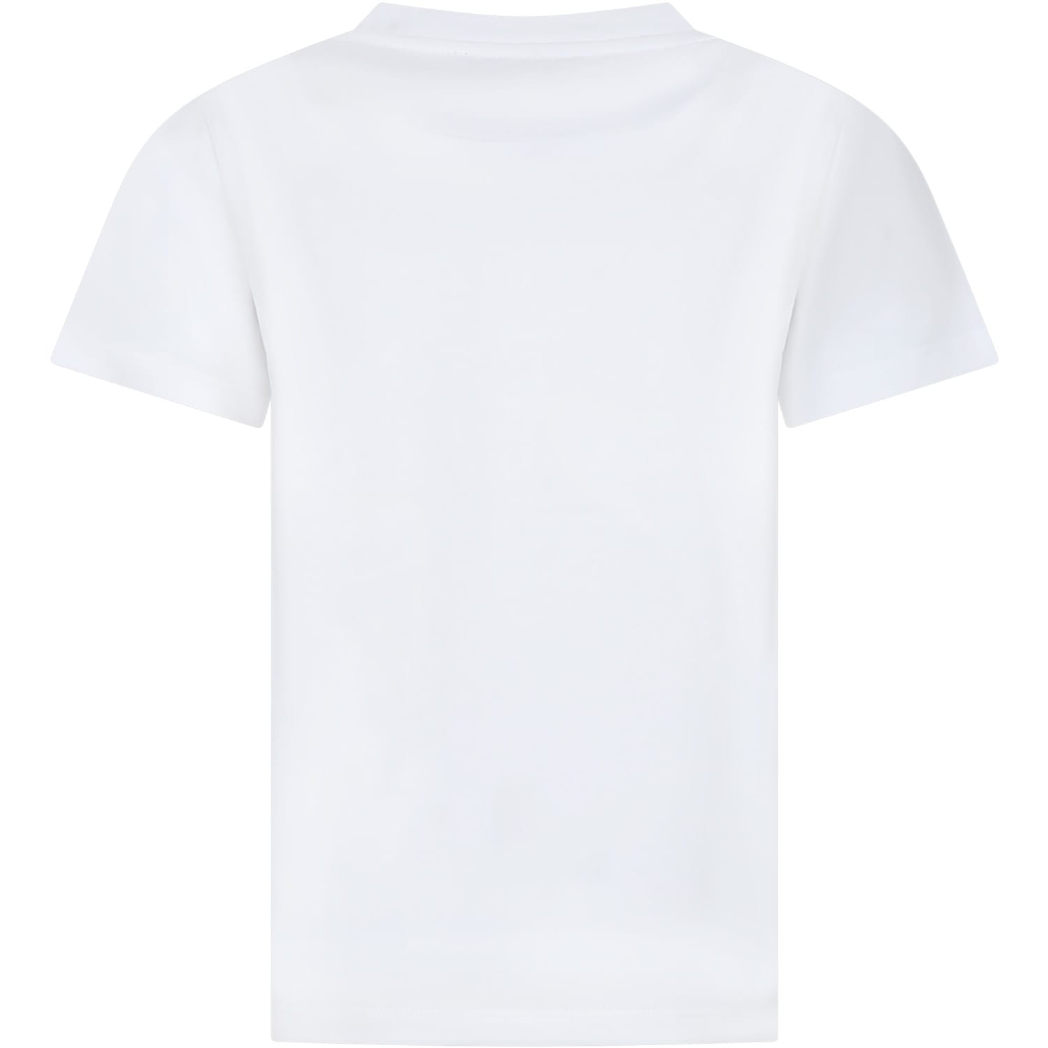 Balmain White T-shirt For Girl With Logo And Rhinestones In White