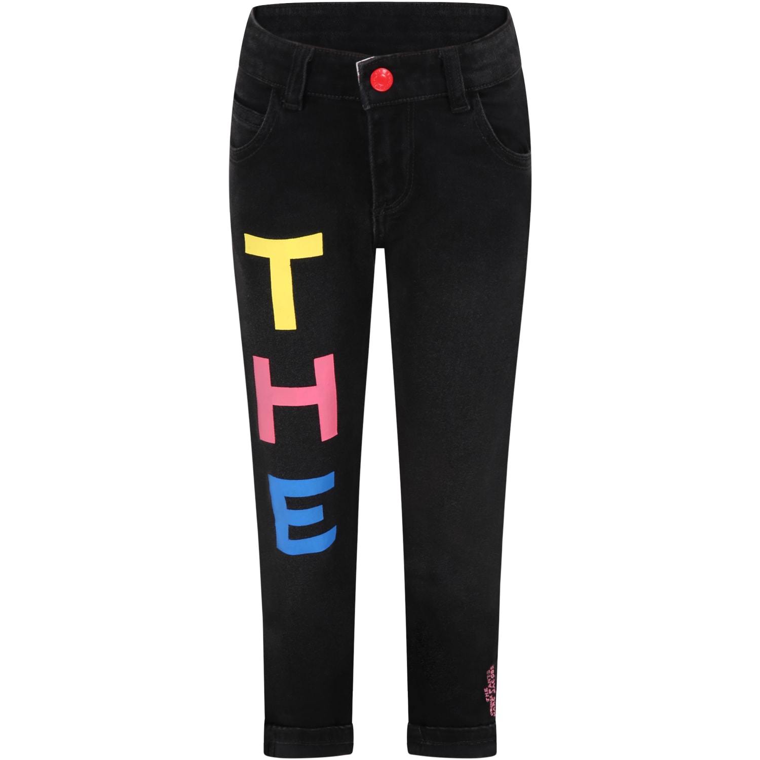 Little Marc Jacobs Black Jeans For Girl With Logos