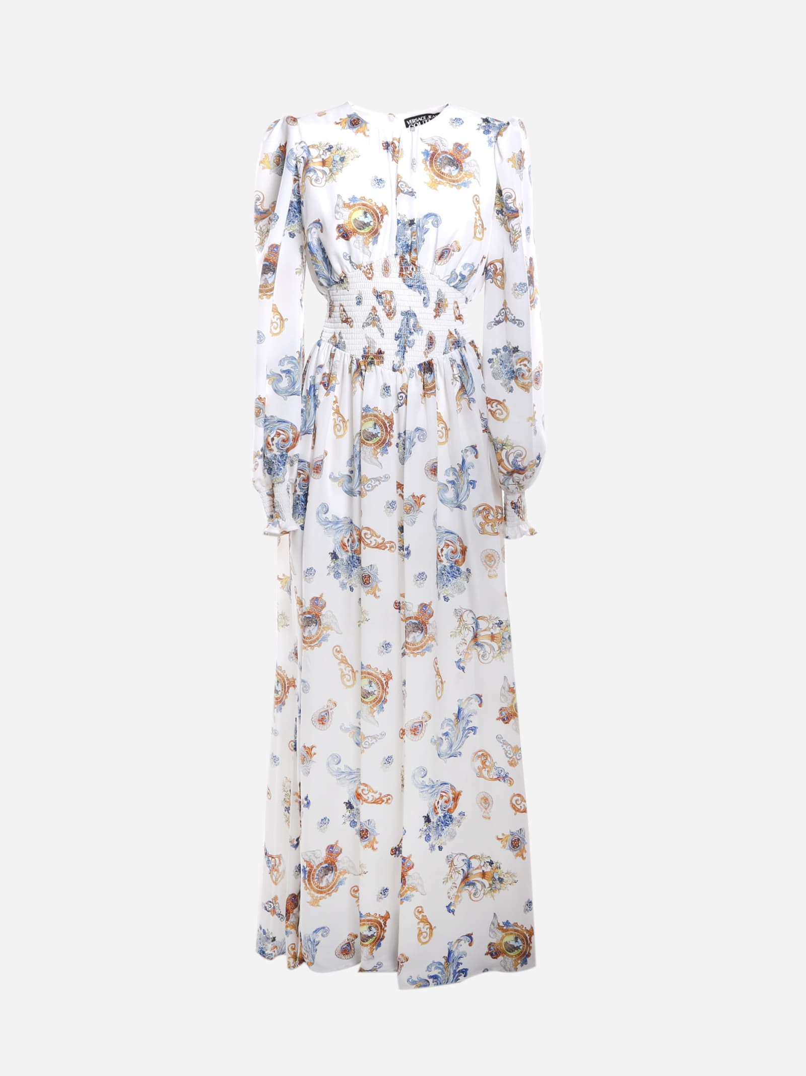 Versace Jeans Couture Long Dress With All-over Versailles Print