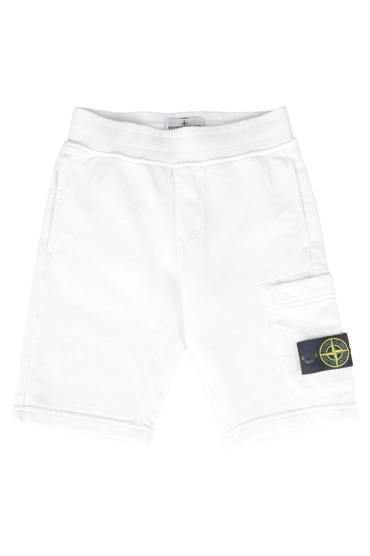 Stone Island Junior Kids' Shorts Felpa In Bianco
