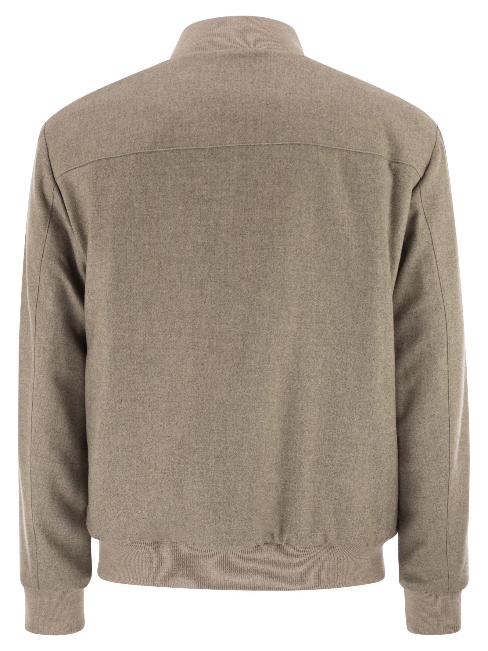 Fay Men Virgin Wool Bomber Jacket In Brown
