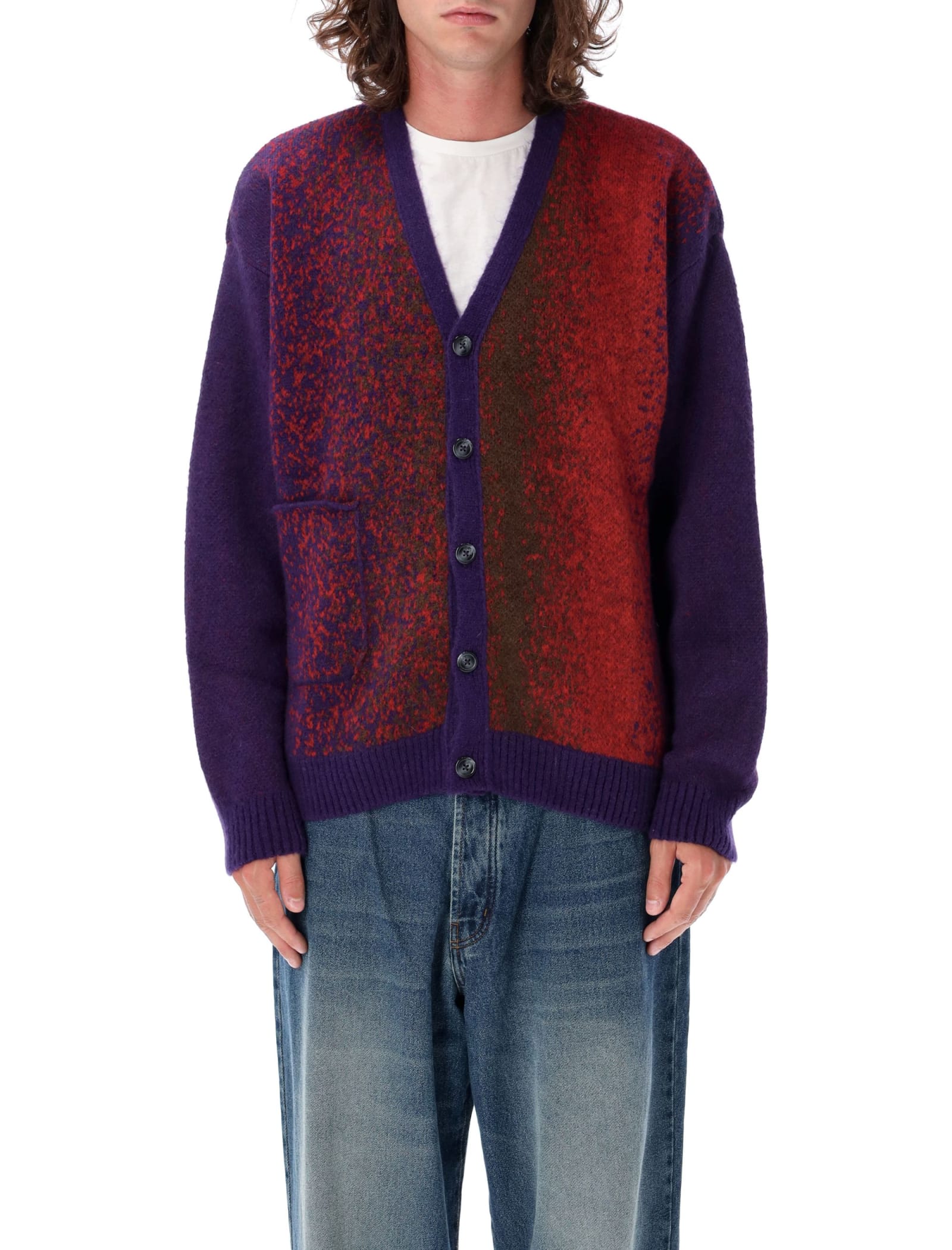 Shop Pop Trading Company Degradè Cardigan In Red Purple