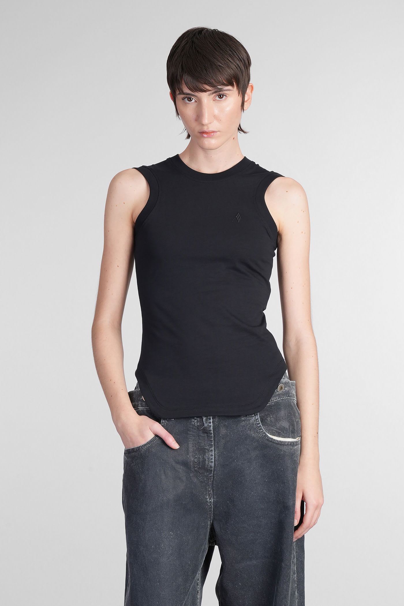 Topwear In Black Cotton