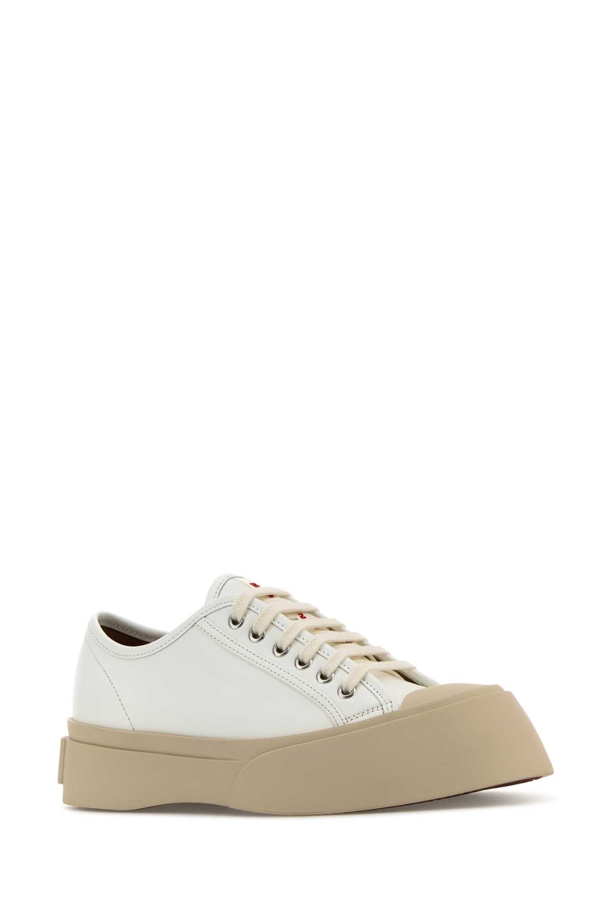 Shop Marni White Leather Pablo Sneakers In 00w01