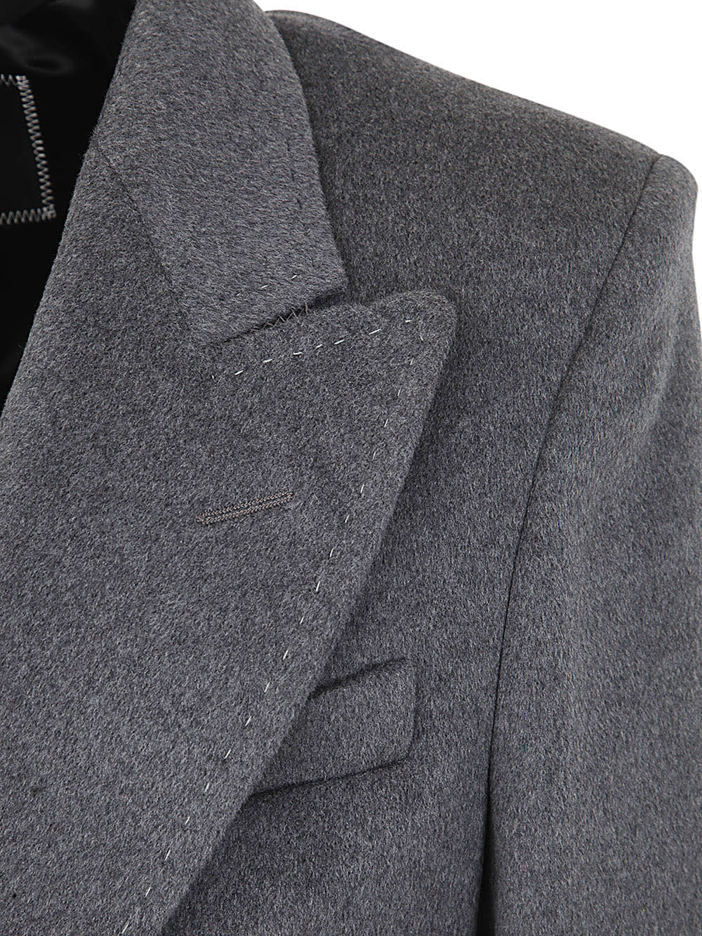 Shop Sartoria Brizzi Double Breasted Coat In Grey