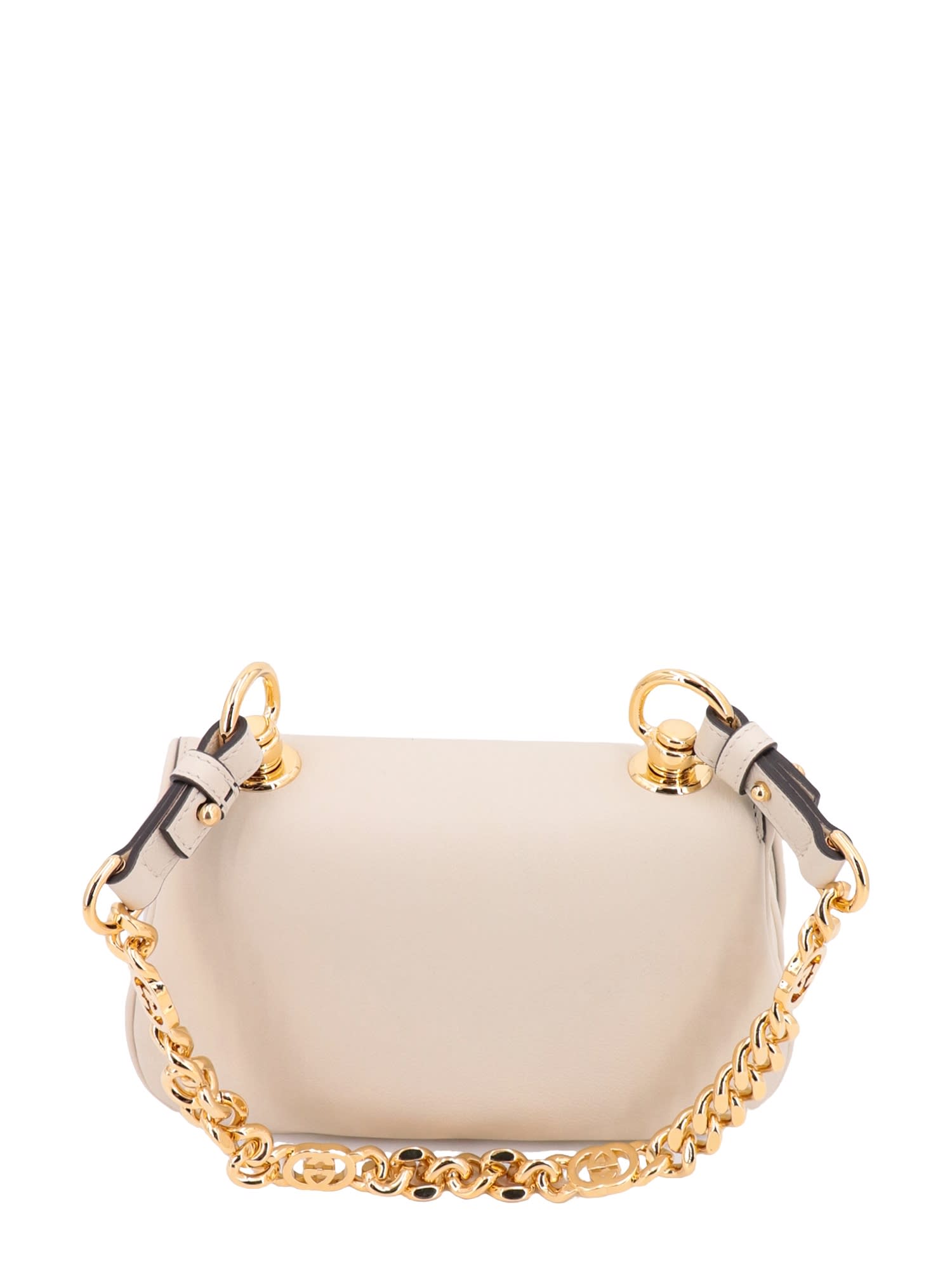 Gucci Blondie Leather Shoulder Bag In White