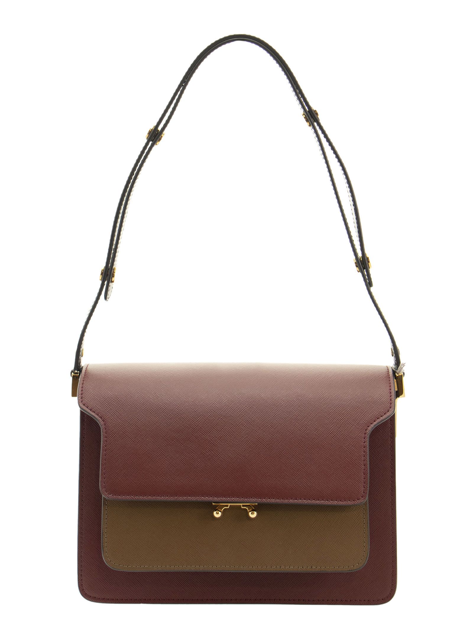 Marni Trunk Bag In Saffiano Calf Leather Two-coloured