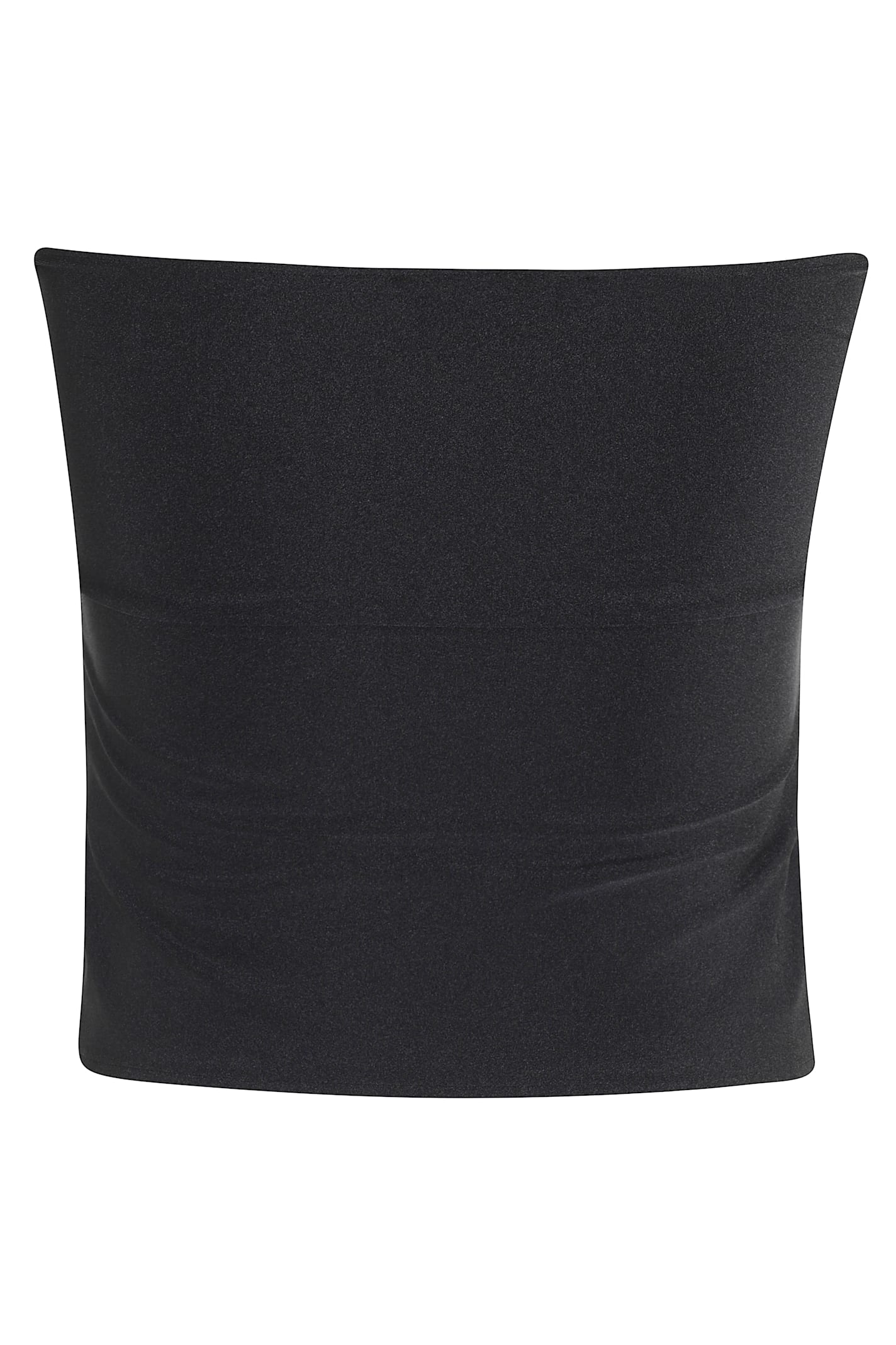Coperni Buckle Detail Ruched Strapless Top In Black