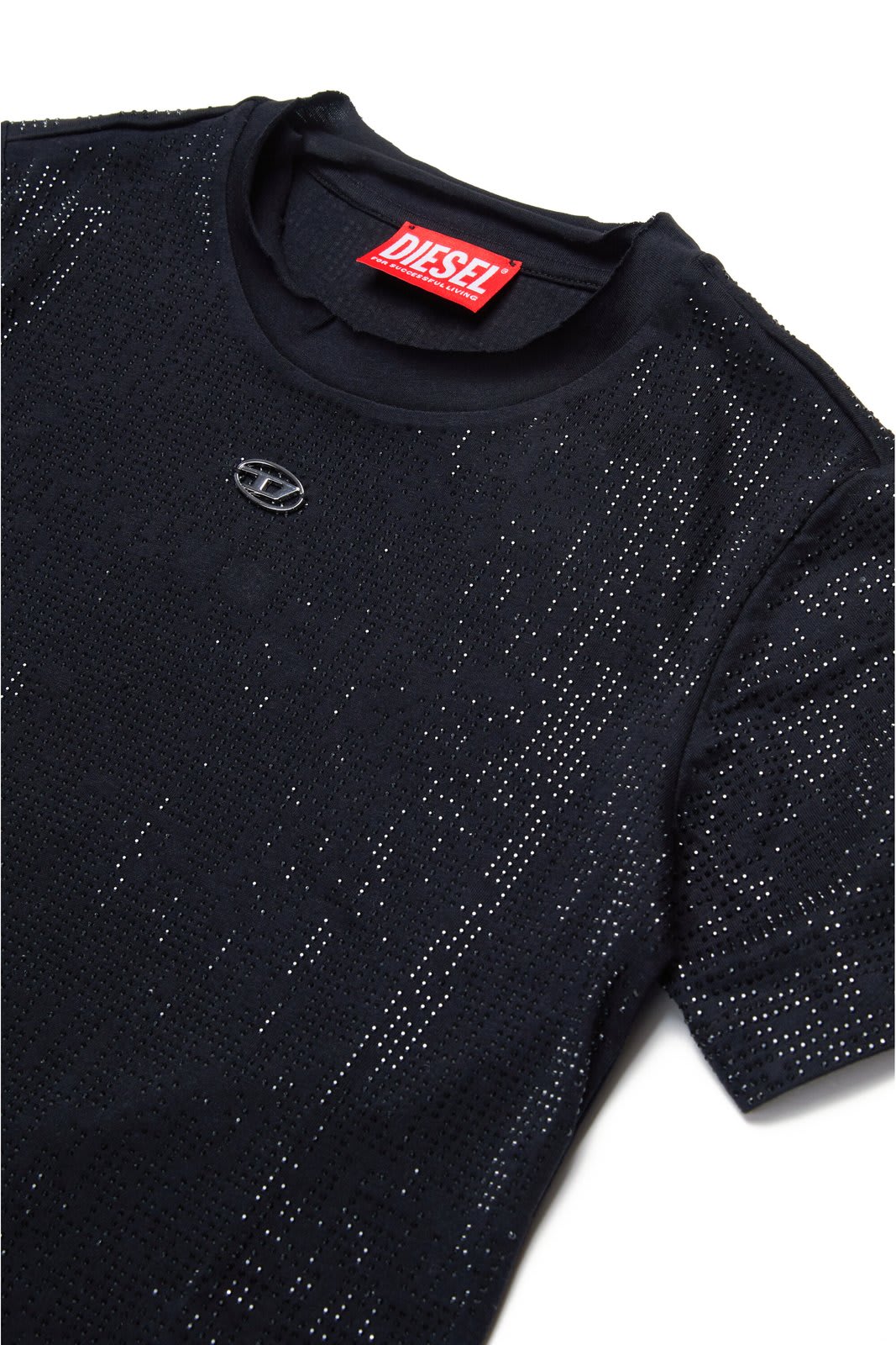 Shop Diesel Allover Stud Crewneck T-shirt In Black