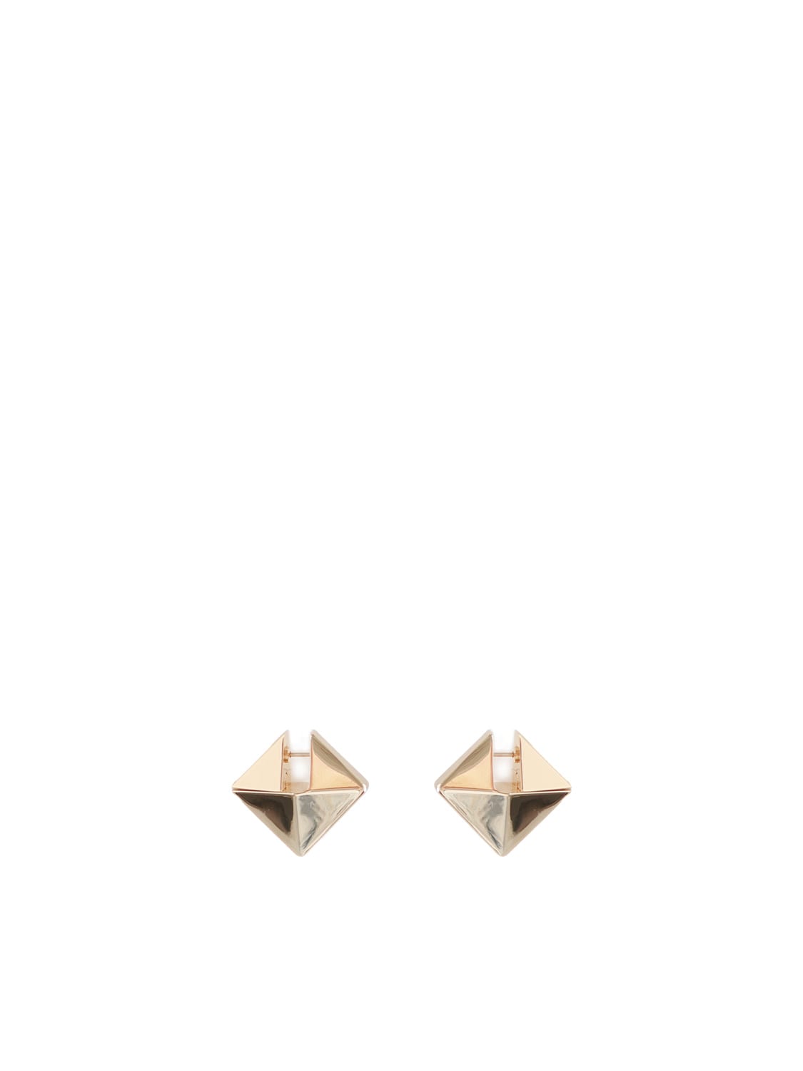 Shop Valentino Metal Rockstud Earrings In Oro 18