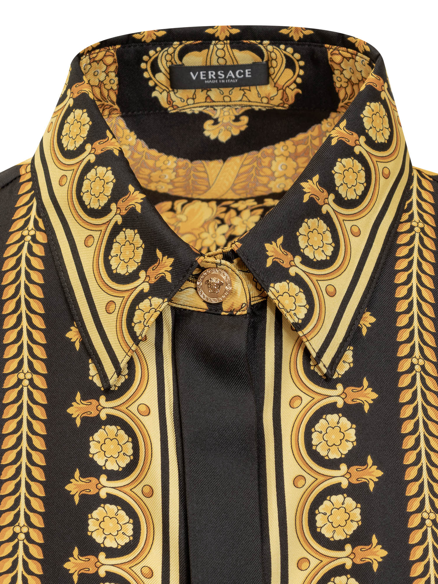 Shop Versace Barocco Shirt In Nero-oro
