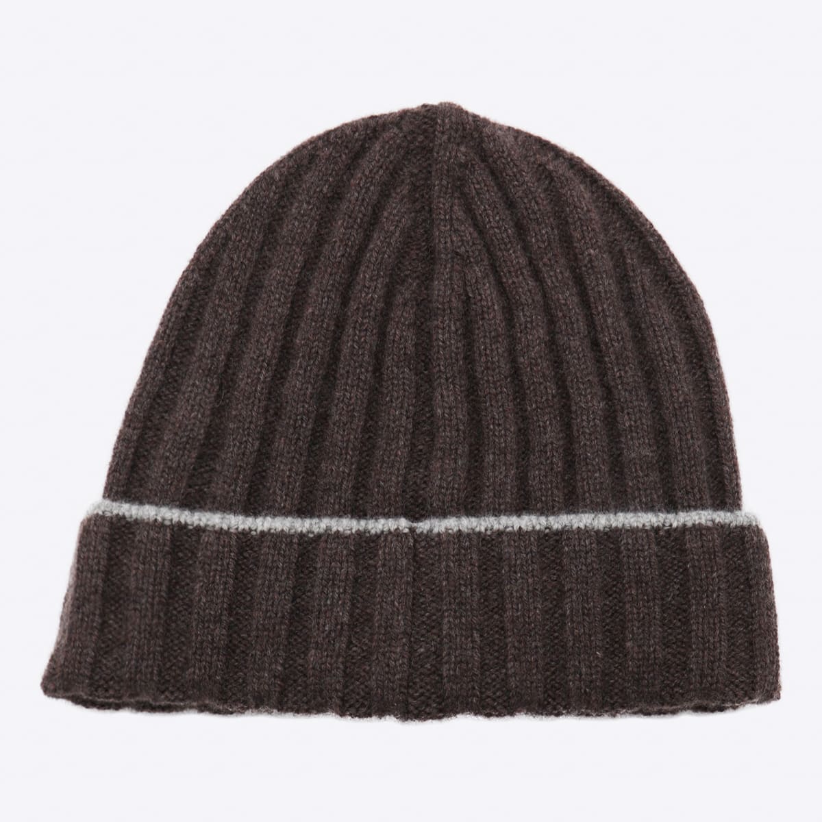 Brunello Cucinelli Ribbed-knit Logo-patch Beanie Hat In Brown
