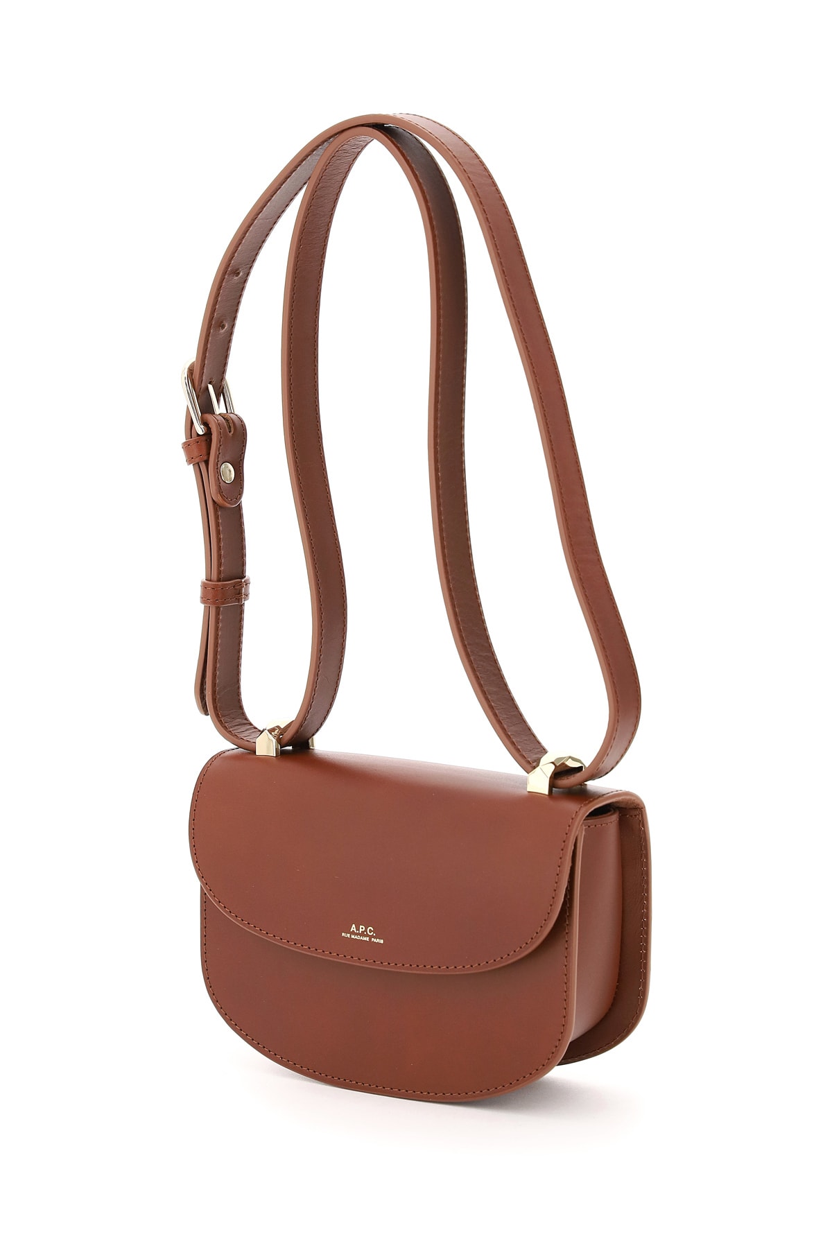 Shop Apc Genève Mini Crossbody Bag In Noisette (brown)