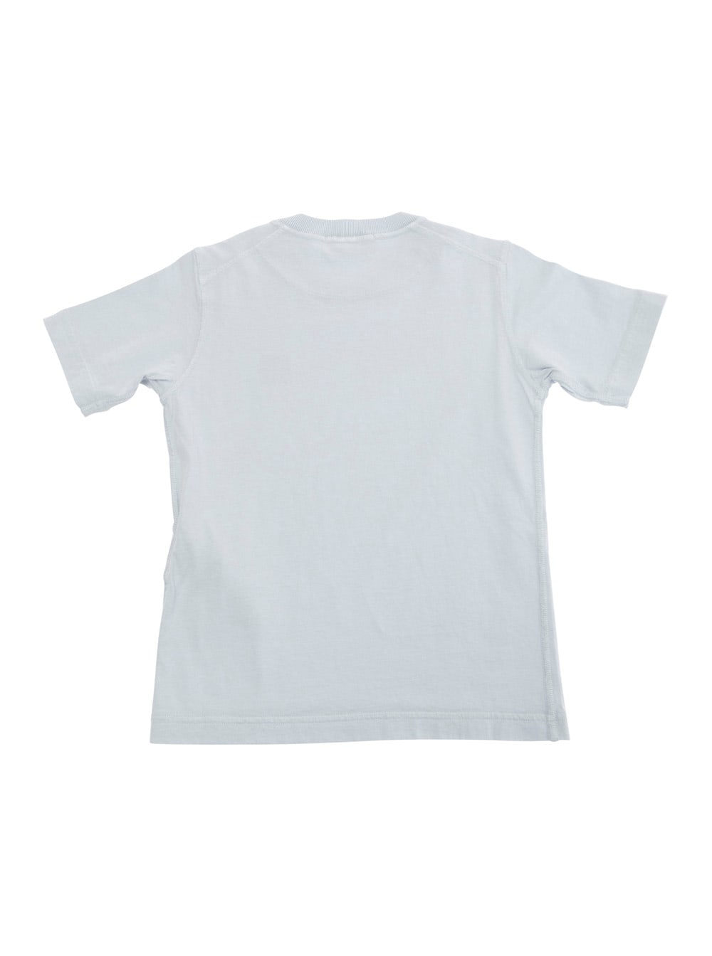 Stone Island Light Blue T-shirt With Round Neck And Logo Patch On The Front In Cotton Boy In Light Blue