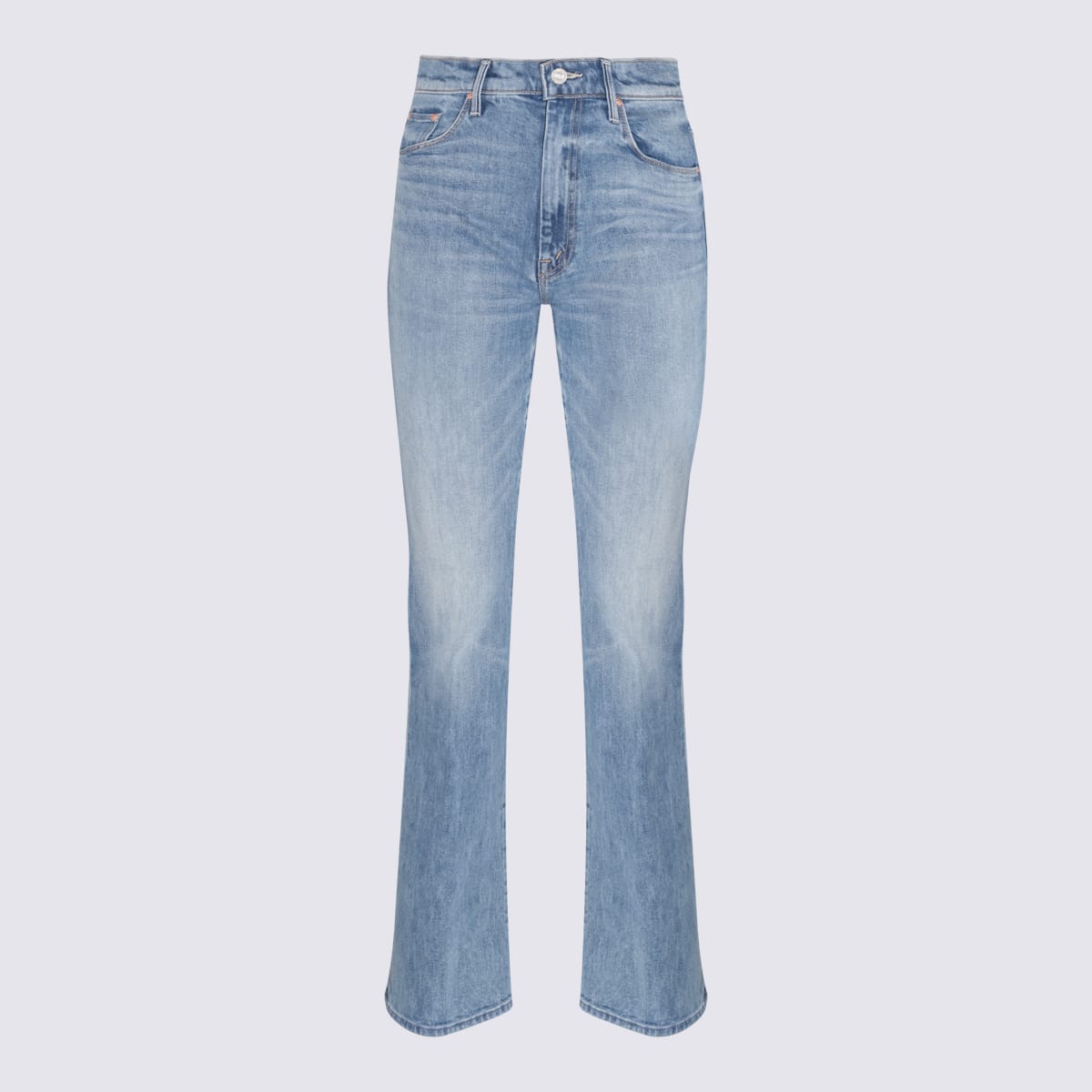 MOTHER LIGHT BLUE COTTON BLEND WEEKENDER JEANS