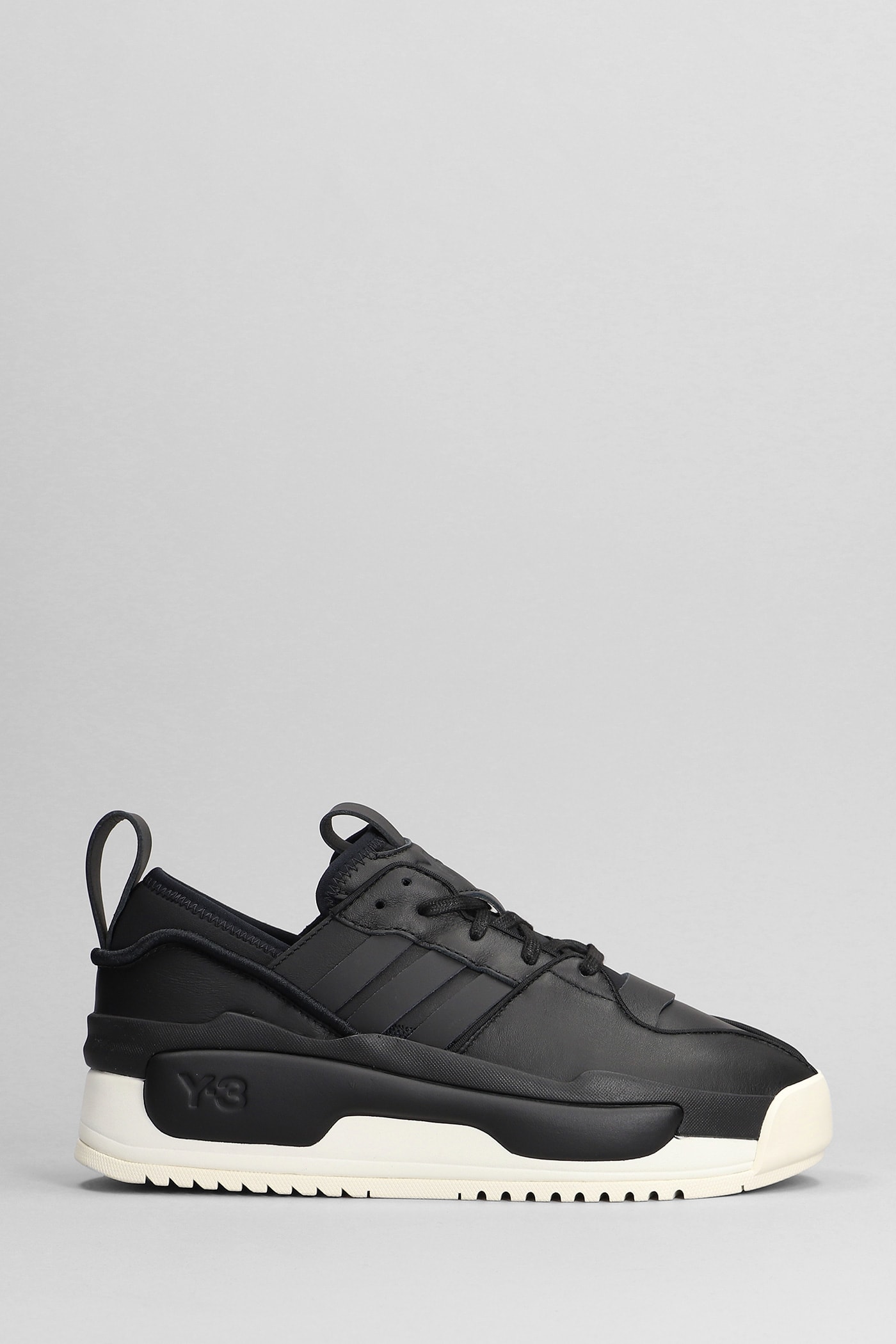 Shop Y-3 Rivalry Sneakers In Black Leather
