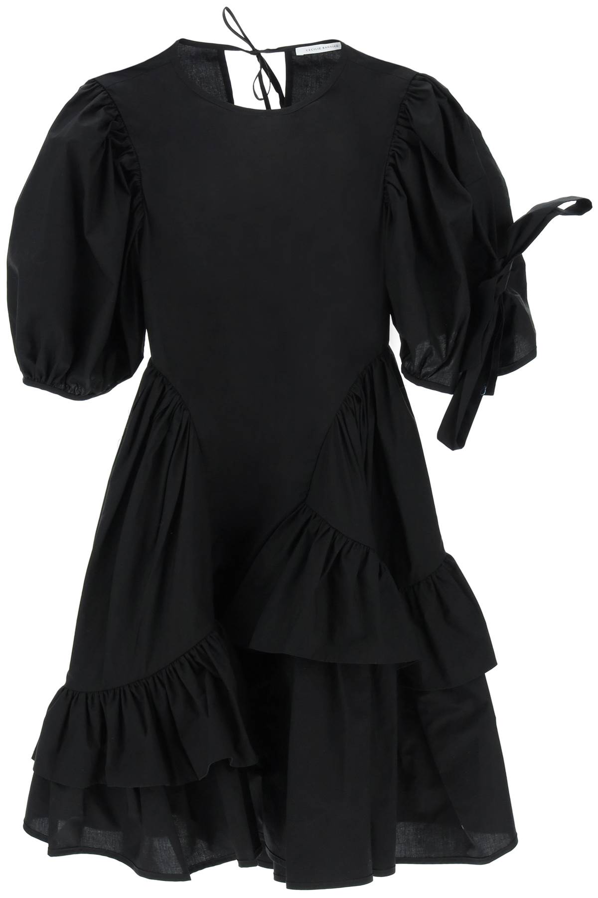 Shop Cecilie Bahnsen Danita Poplin Cotton Dress In Black (black)