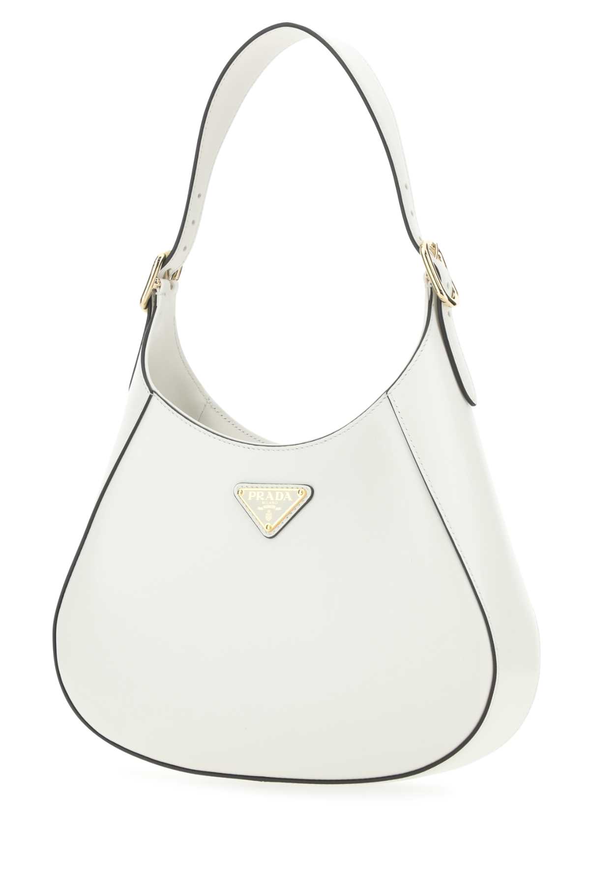 Shop Prada White Leather Cleo Shoulder Bag