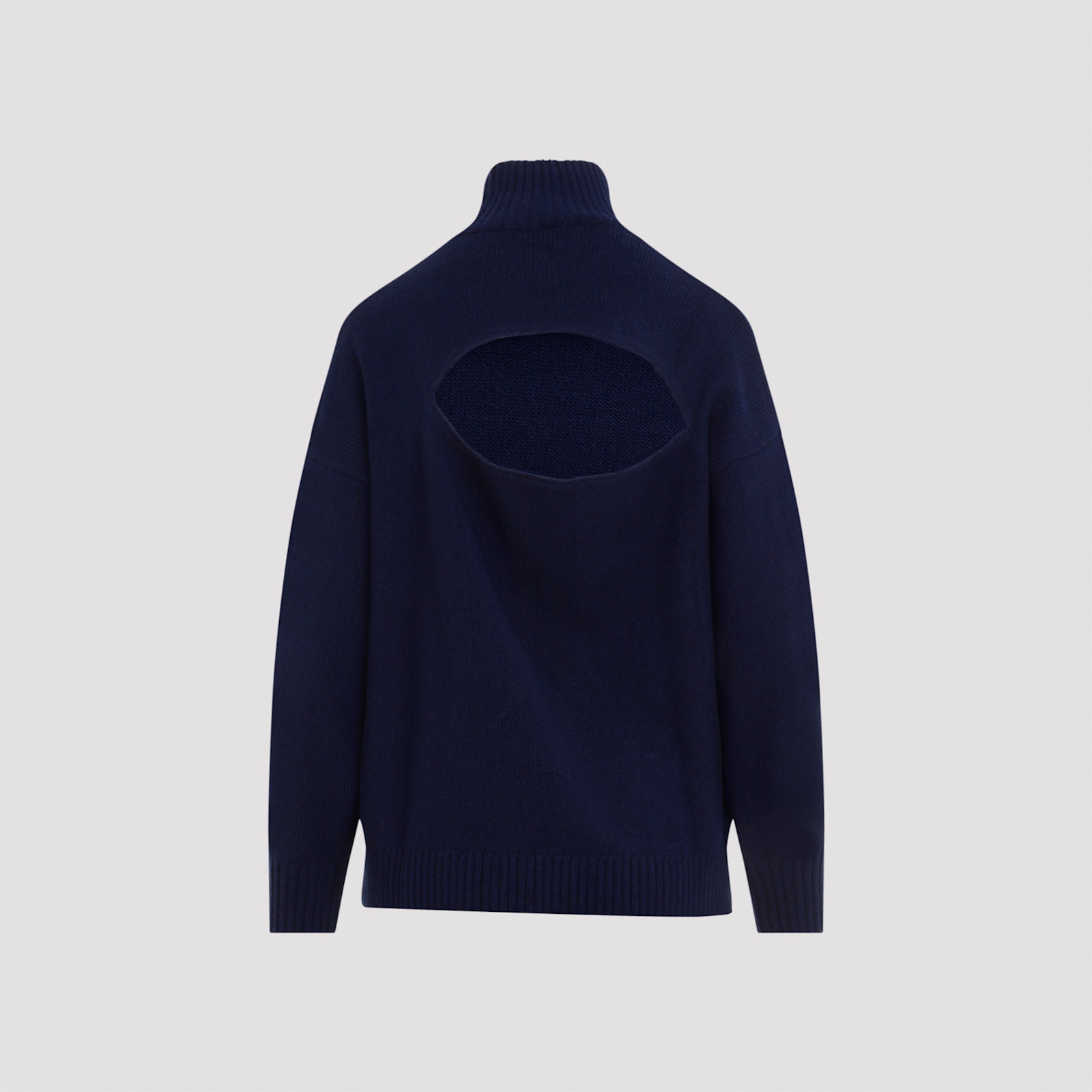 Shop Victoria Beckham Convertible Turtle Neck Jumper In Navy