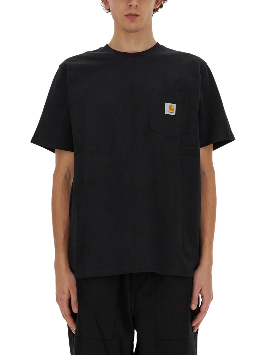 Shop Carhartt T-shirt With Pocket In Black