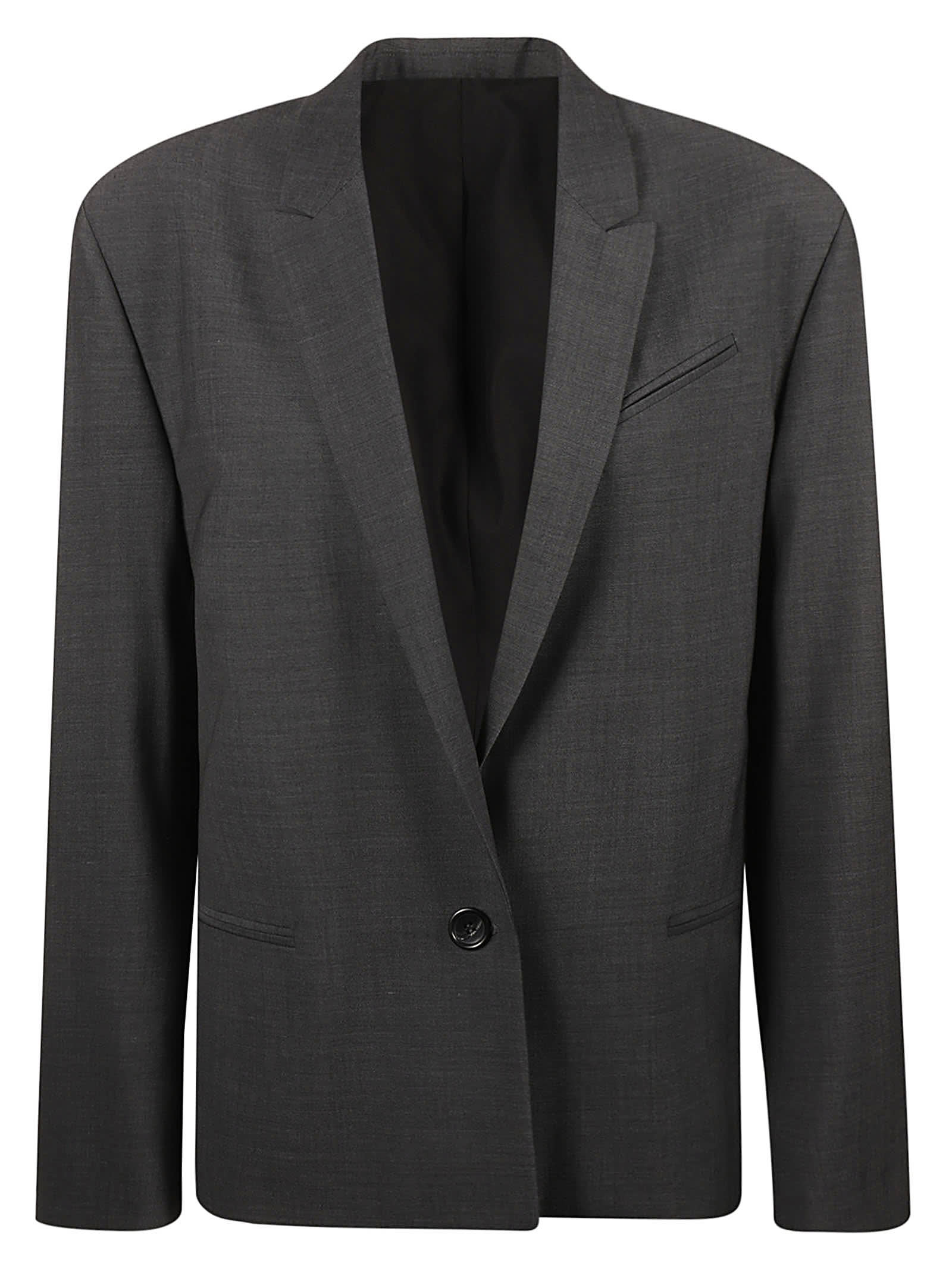 Shop Philosophy Di Lorenzo Serafini Single-buttoned Plain Blazer In Anthracite