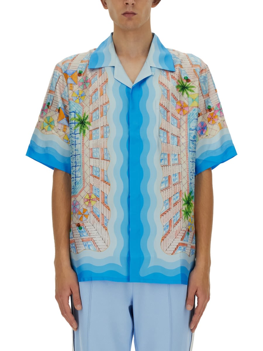 Shop Casablanca Silk Shirt In Multicolour