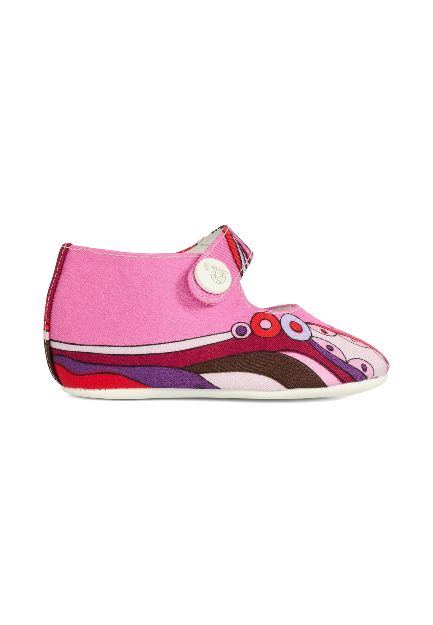 Pucci Kids' Fuchsia Ballet Flats For Baby Girl With Print In Pink