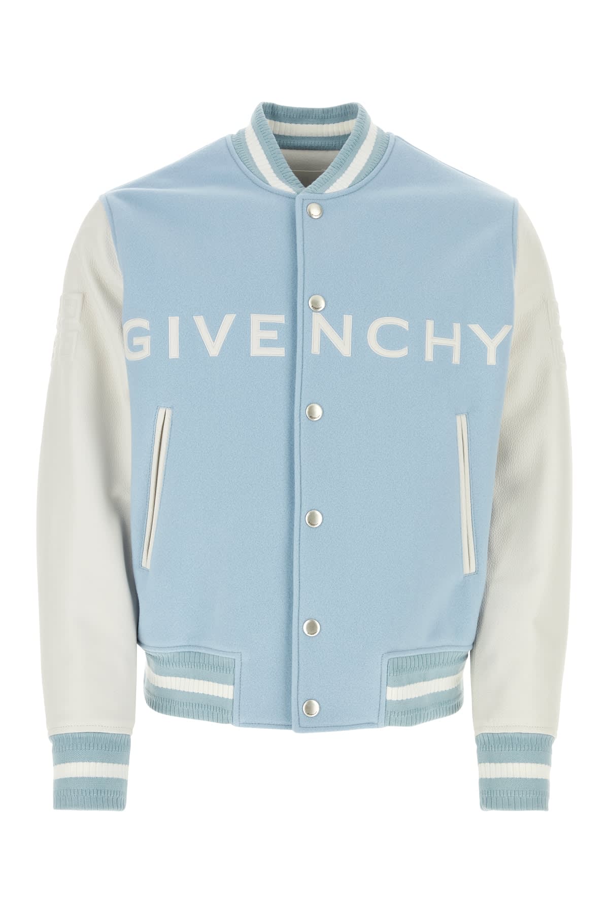 Shop Givenchy Bomber In Whiteskyblue