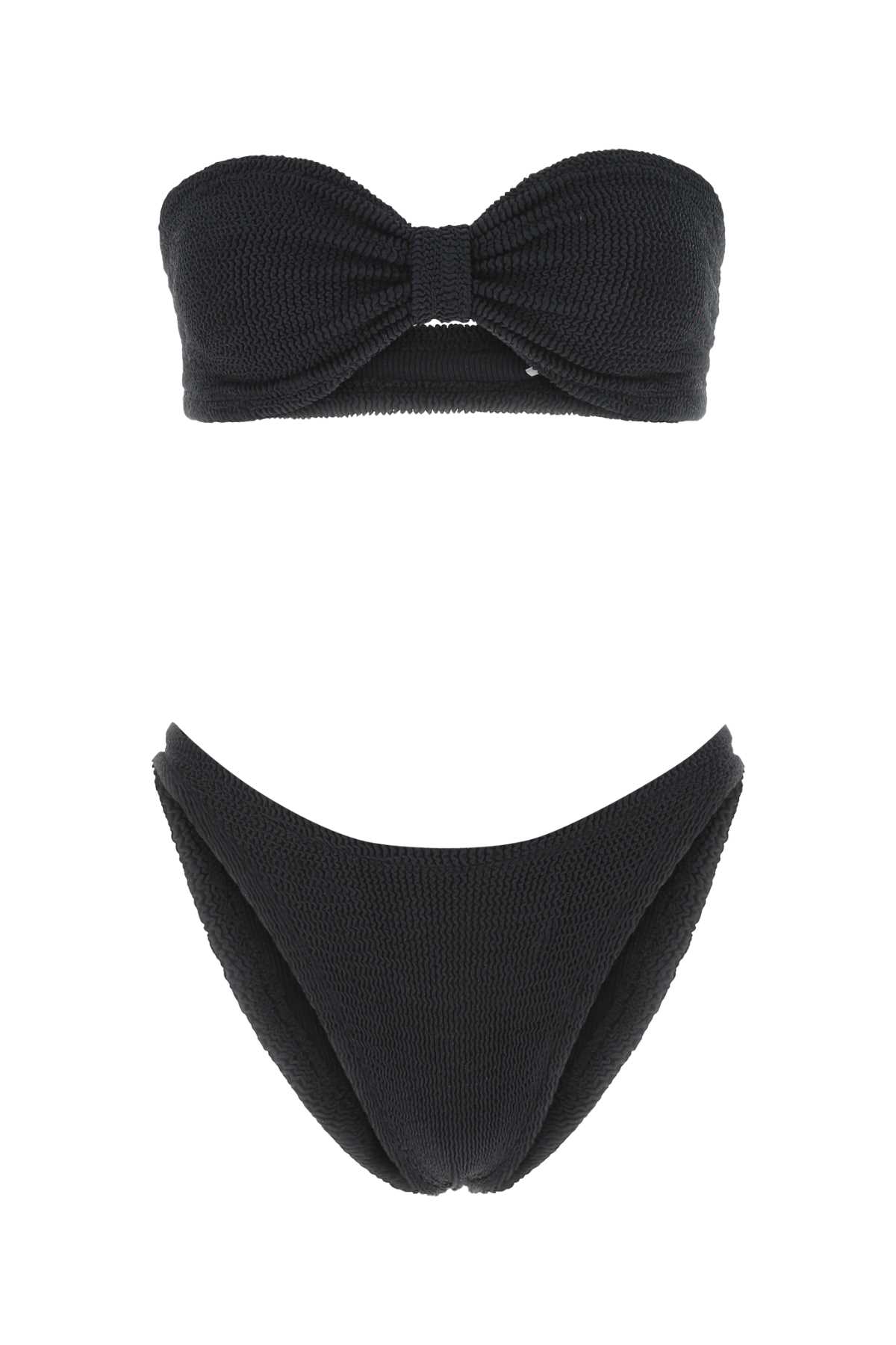 Hunza G Black Stretch Nylon Jean Bikini In Black