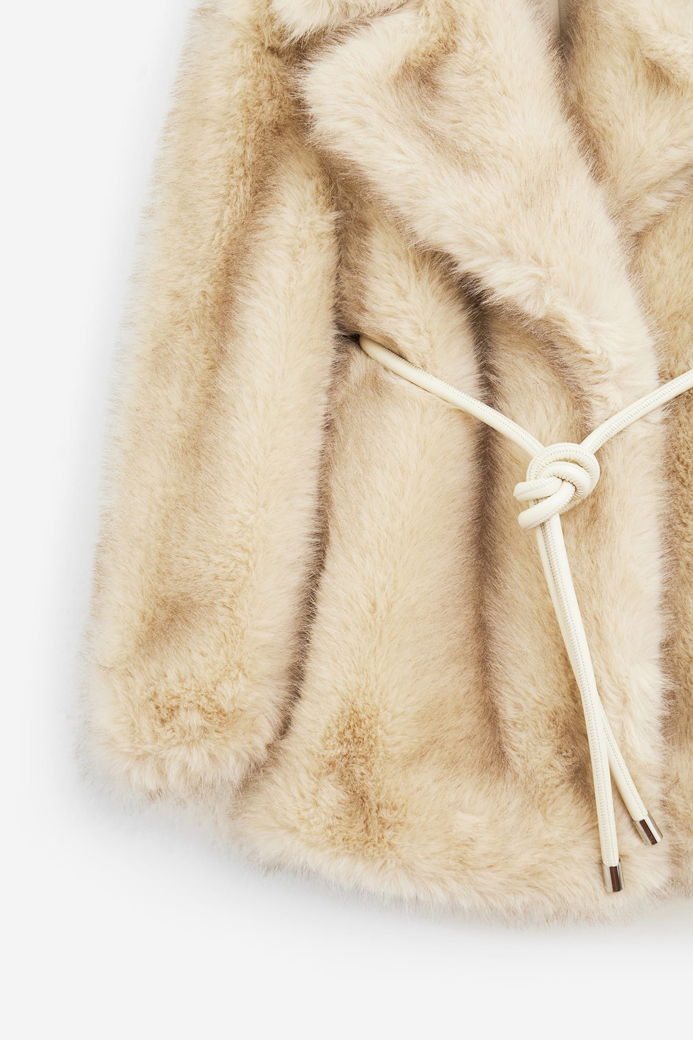 Sportmax Faux Fur Coat With Belt Rosaria In Brown