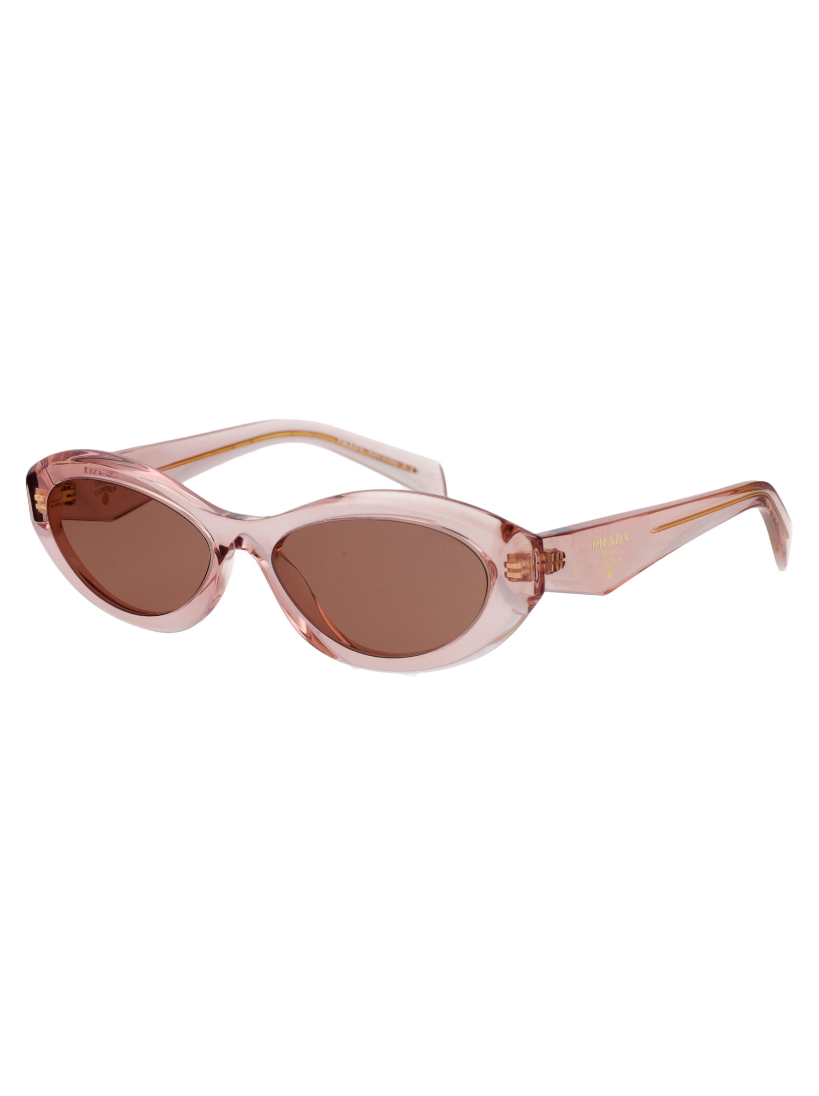 Shop Prada 0pr 26zs Sunglasses In 19q10d Transparent Peach