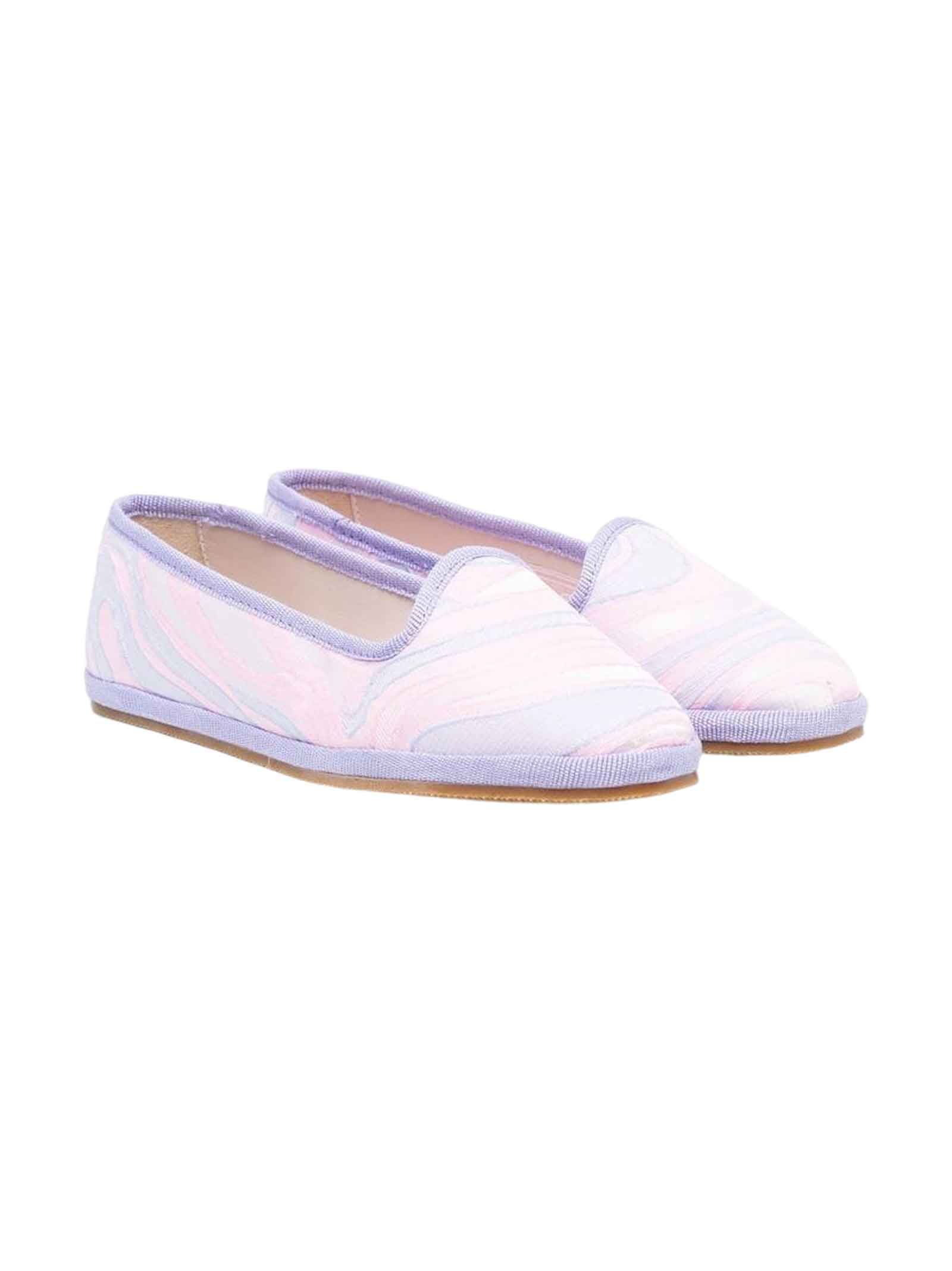 Emilio Pucci Kids' Pink Shoes Girl In Rosa/multicolor