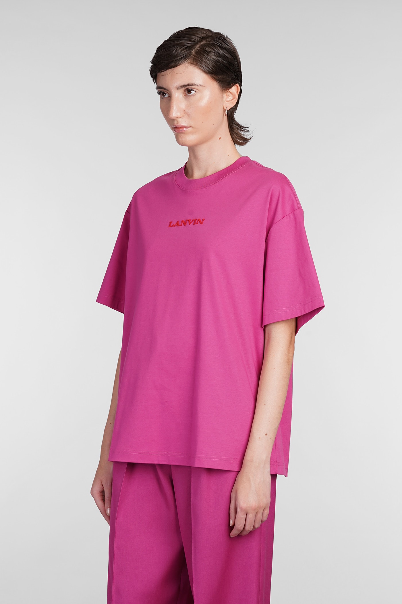 Shop Lanvin T-shirt In Fuxia Cotton