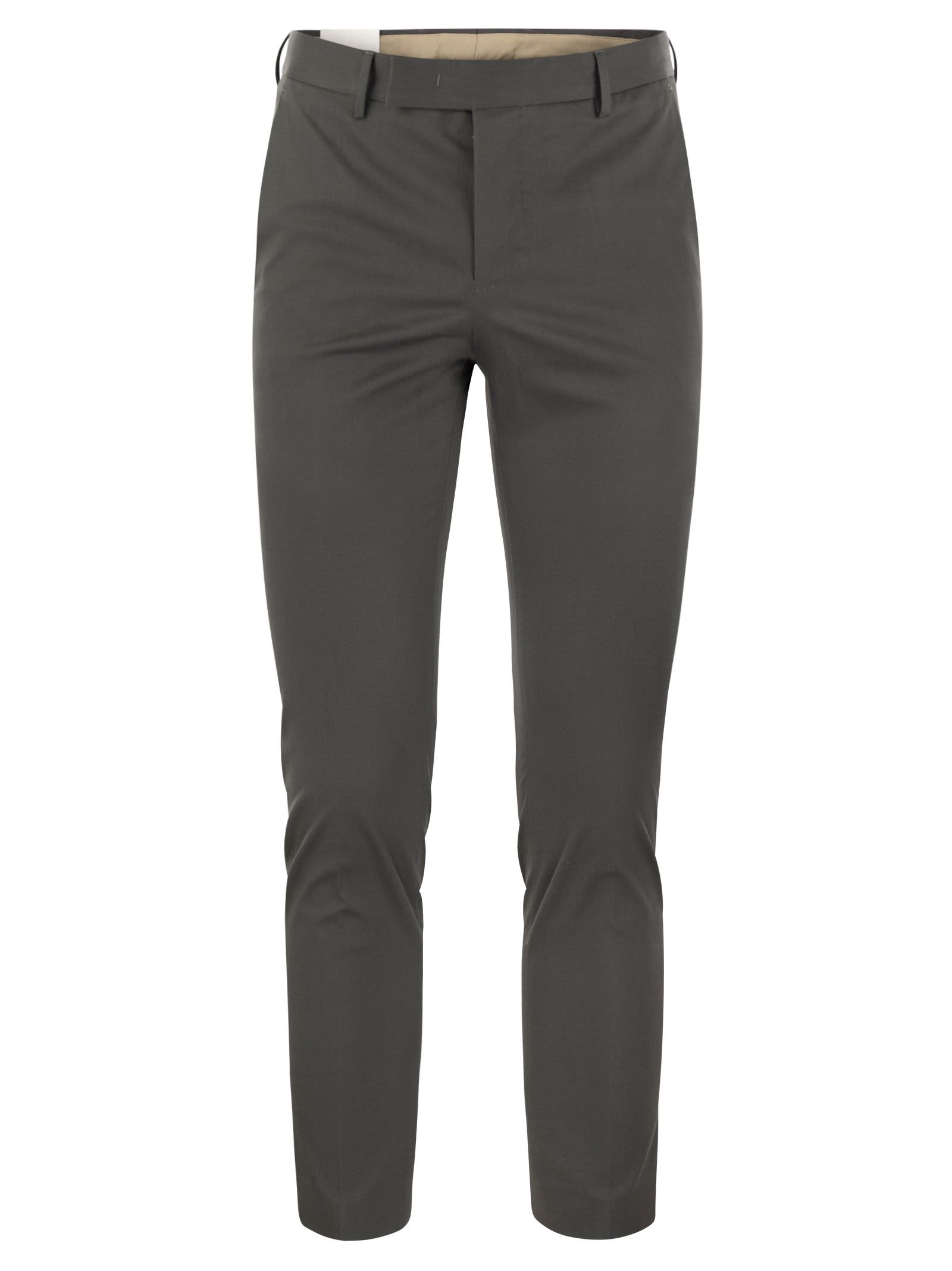 Pt01 Dieci - Cotton Trousers In Dark Grey