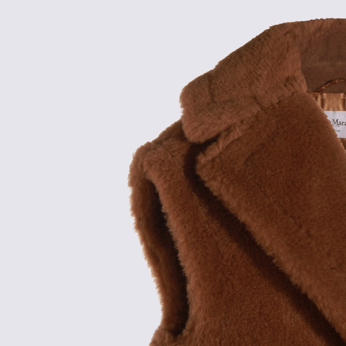 Max Mara Breda Camel And Silk Sleeveless Coat In Sand