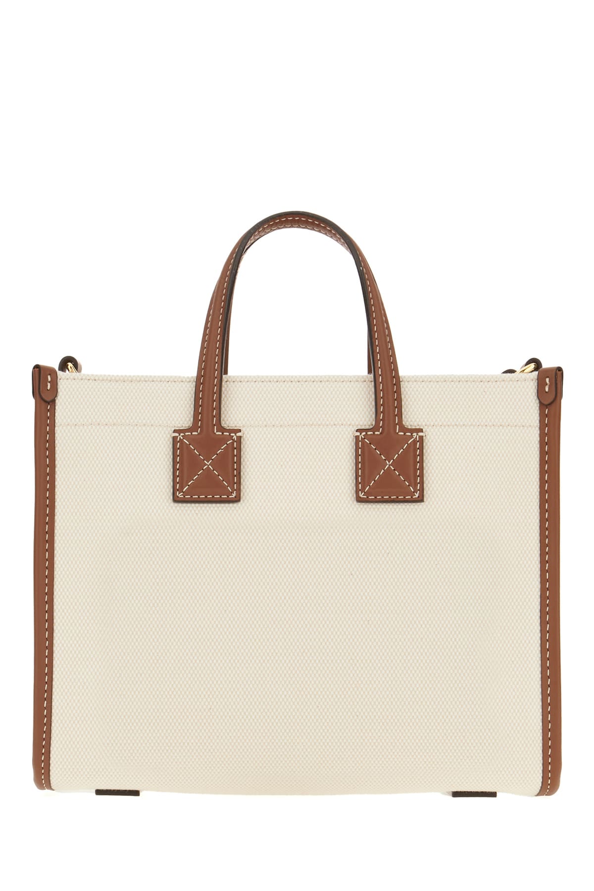 Shop Burberry Sand Cotton Mini Freya Handbag In A1395