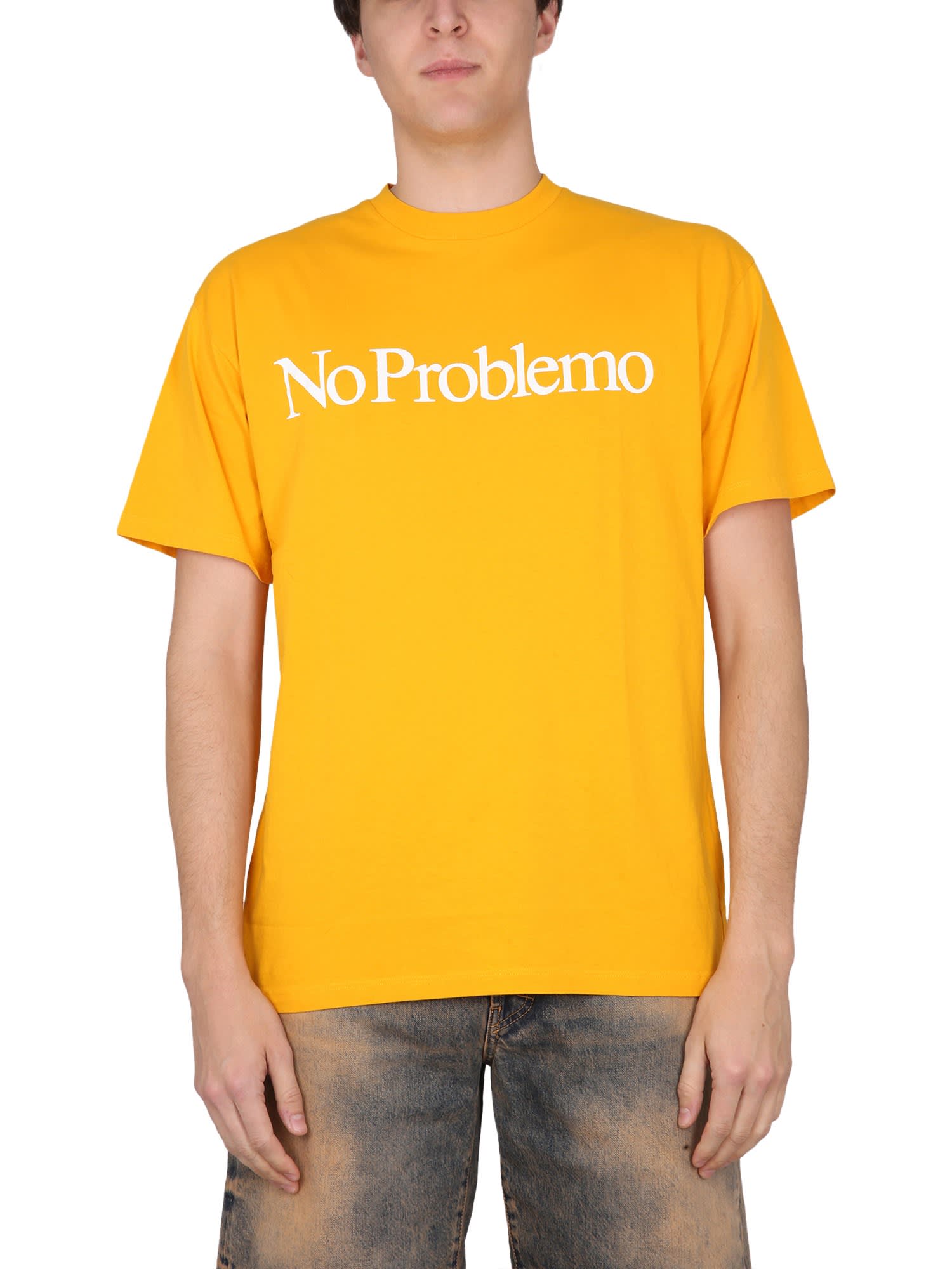 Shop Aries T-shirt No Problemo In Ocra