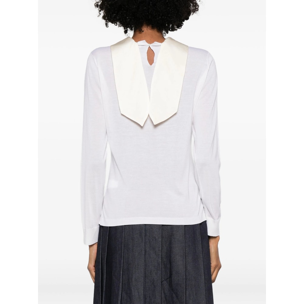 Fabiana Filippi Classic-collar Sweater In White