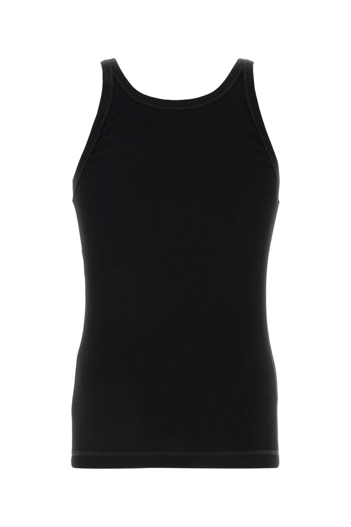 Shop Dolce & Gabbana Black Cotton Tank Top In Nero