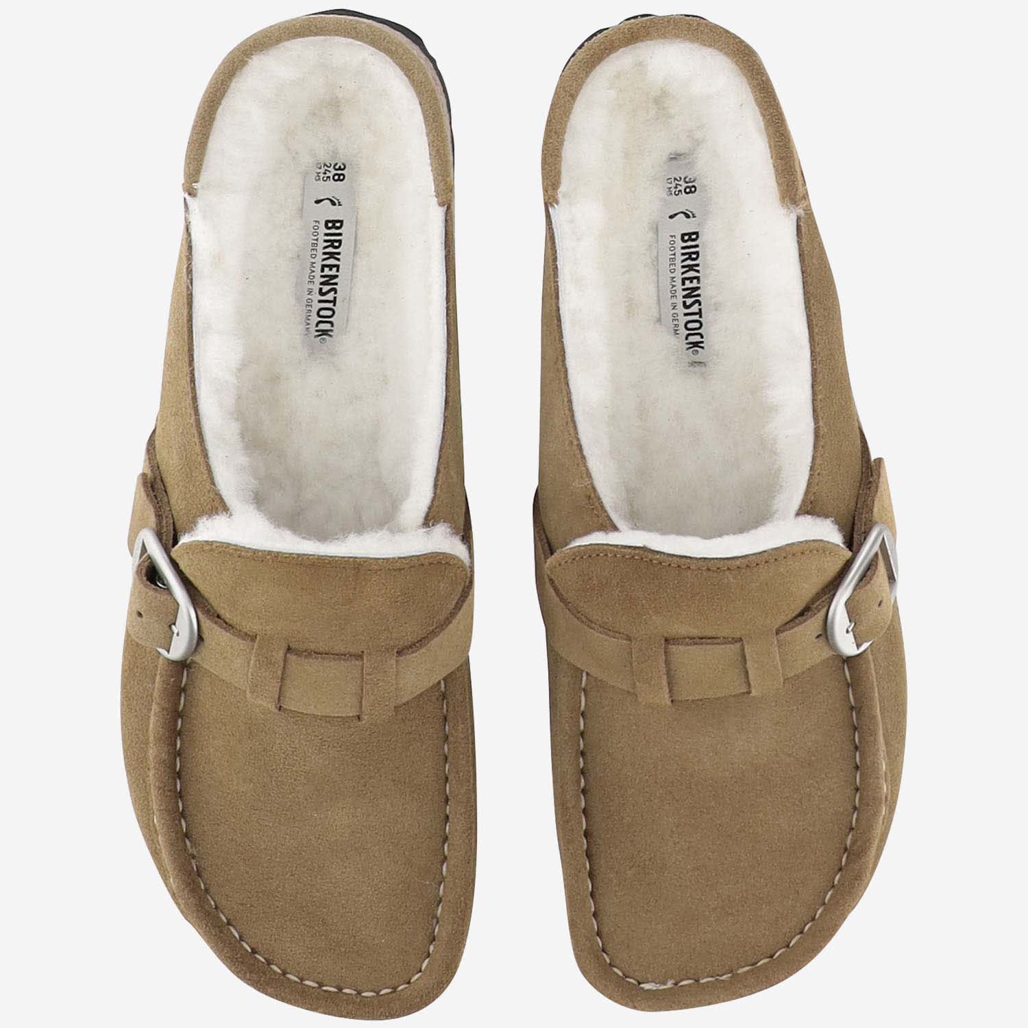 Shop Birkenstock Buckley Mules In Shearling And Suede In Beige