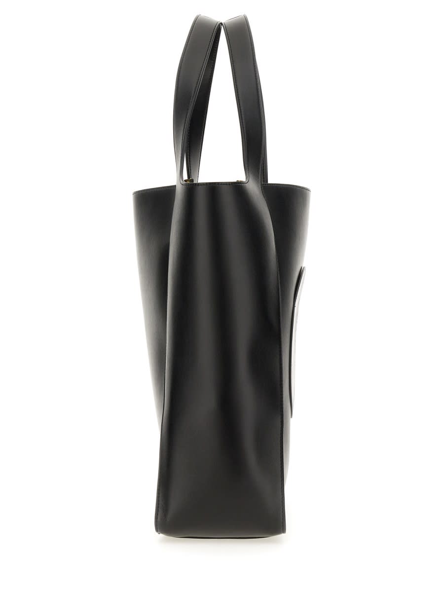 Shop Stella Mccartney Square Tote Bag With Logo In Black