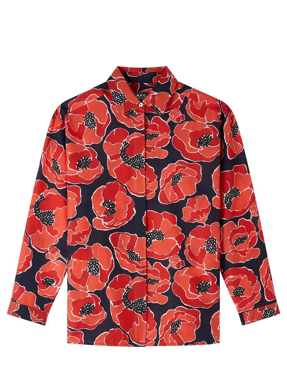 Shop Apc Cotton Shirt In Rosso
